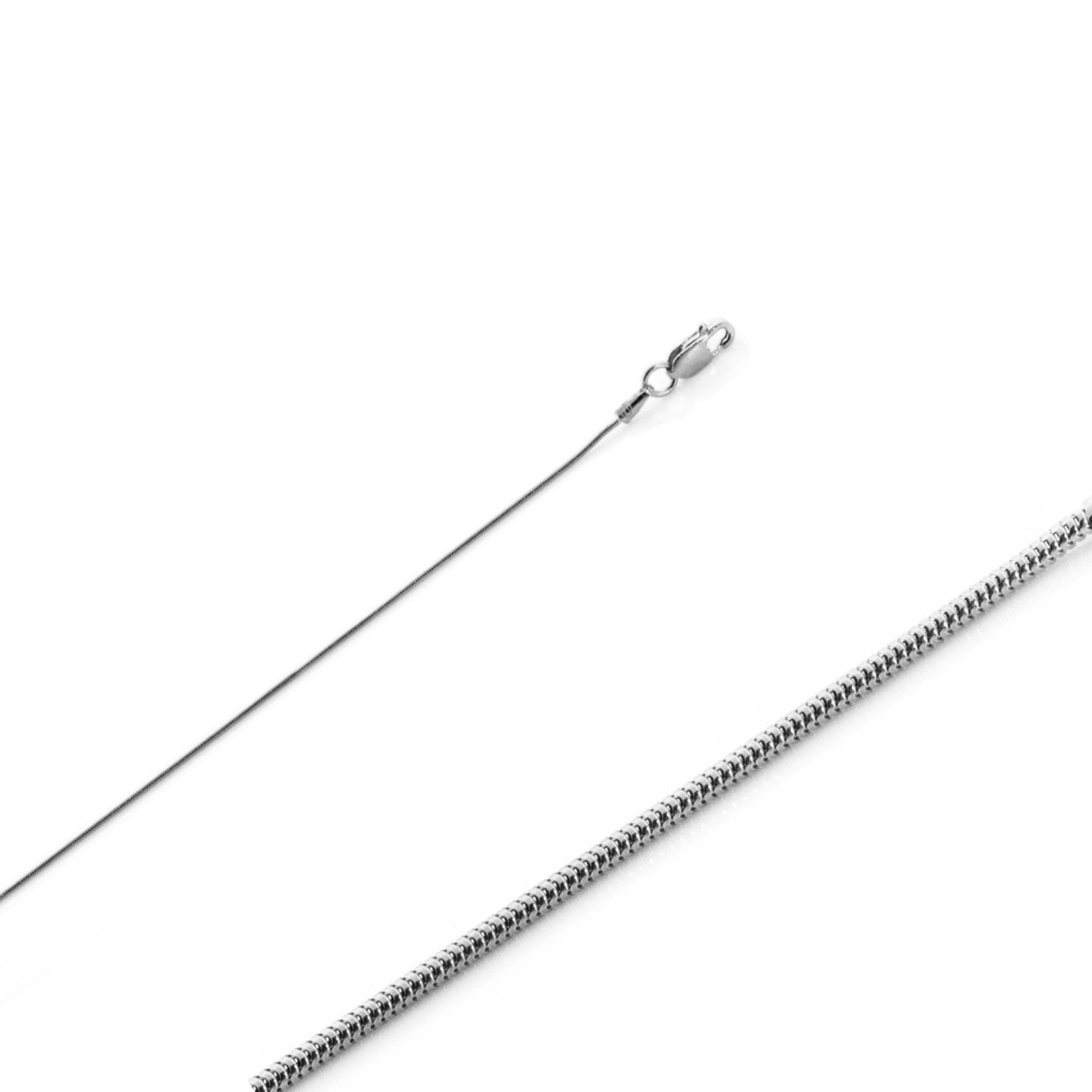 14k White Gold 0.8mm (Nickel Free) Round Snake Chain 20 Inches 14k White Gold 0.8mm (Nickel Free) Round Snake Chain 20 Inches