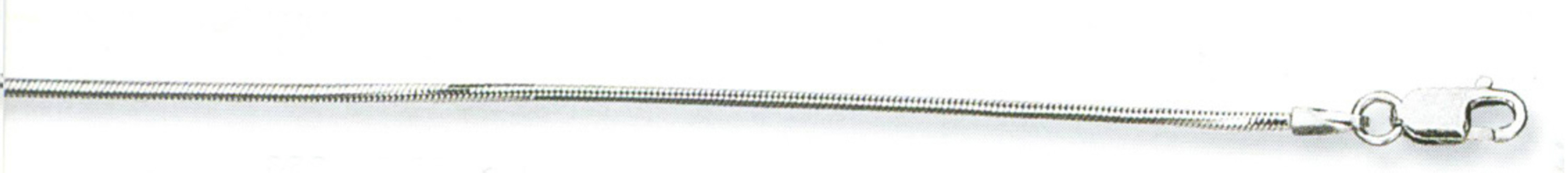14k White Gold "Nickel Free" 1mm Square Snake Chain 18" 14k White Gold "Nickel Free" 1mm Square Snake Chain 18"