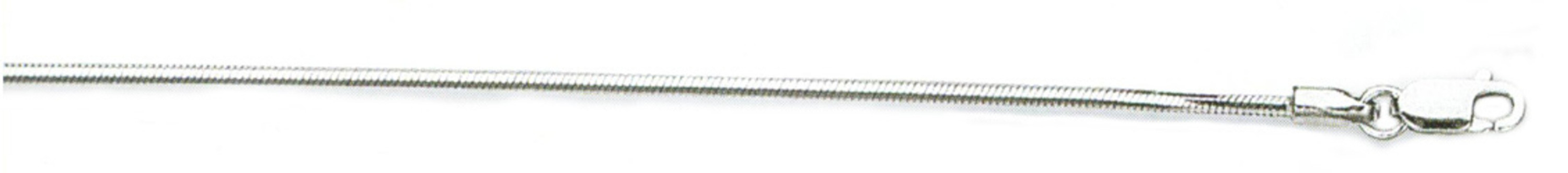 14k White Gold "Nickel Free" 1.3mm Square Snake Chain16" 14k White Gold "Nickel Free" 1.3mm Square Snake Chain16"