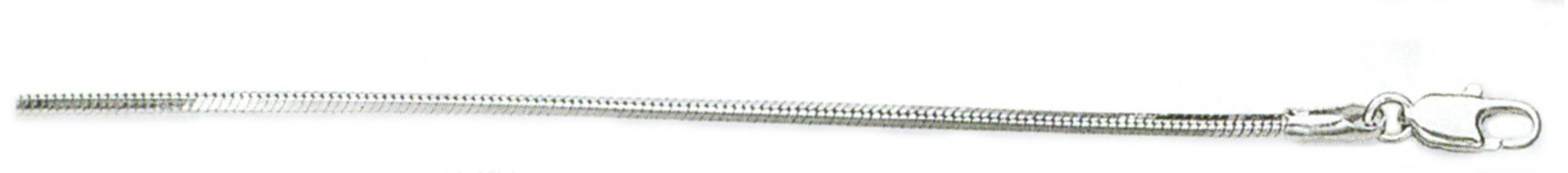 14k White Gold "Nickel Free" 1.5mm Square Snake Chain18" 14k White Gold "Nickel Free" 1.5mm Square Snake Chain18"
