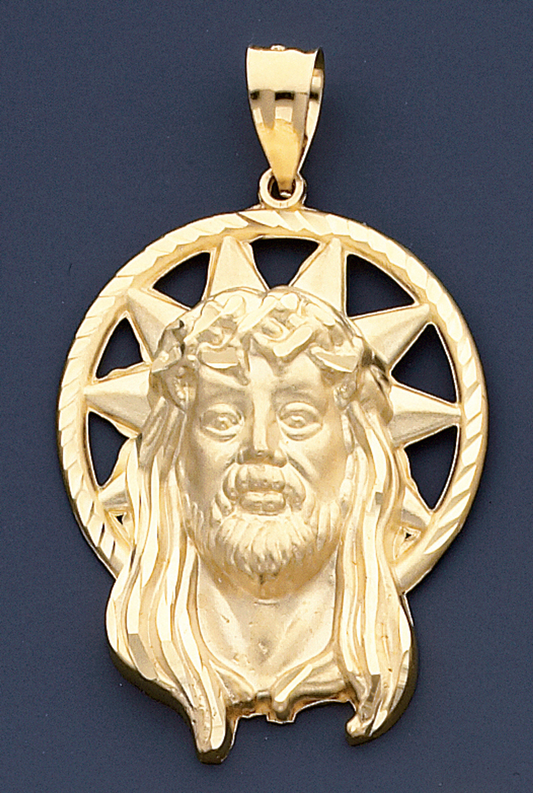 14k Gold 58.94 mm High by 36.45 mm Wide Jesus Charm 14k Gold 58.94 mm High by 36.45 mm Wide Jesus Charm