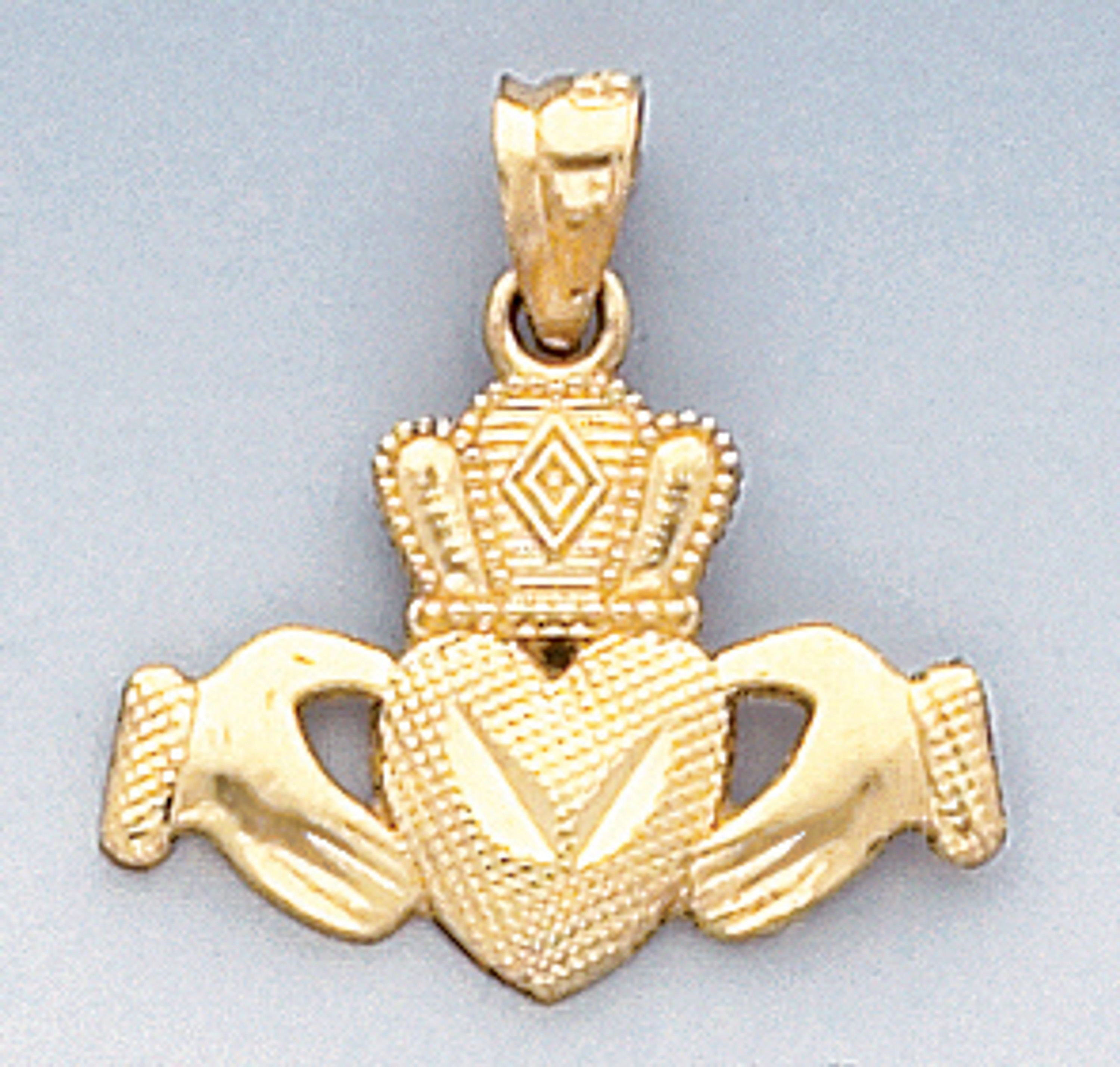 14k Gold Heart, Crown And Hands Charm 14k Gold Heart, Crown And Hands Charm