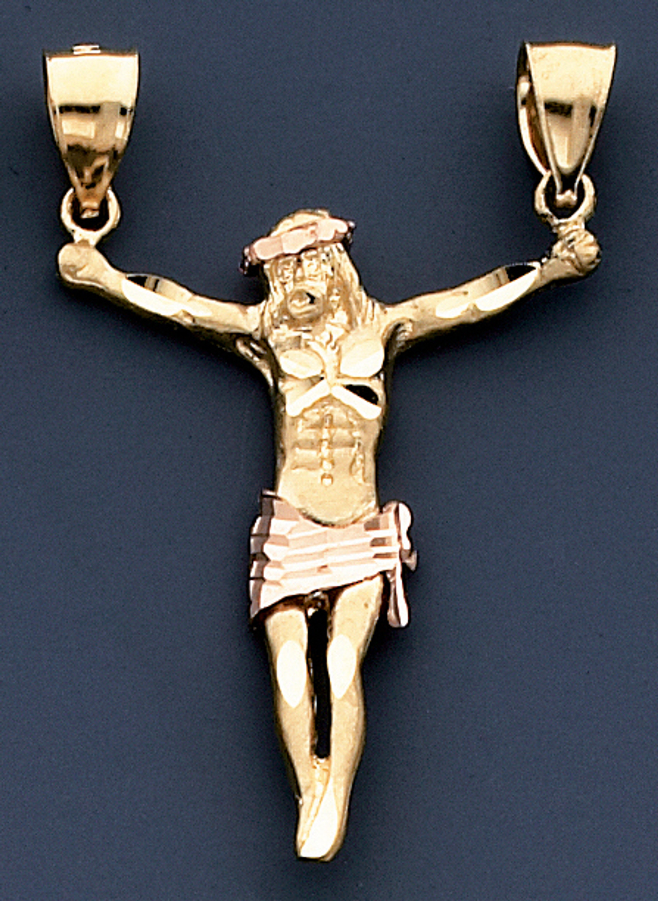 Tri Color 48.2mm Diamond Cut Crucifixion Charm Tri Color 48.2mm Diamond Cut Crucifixion Charm