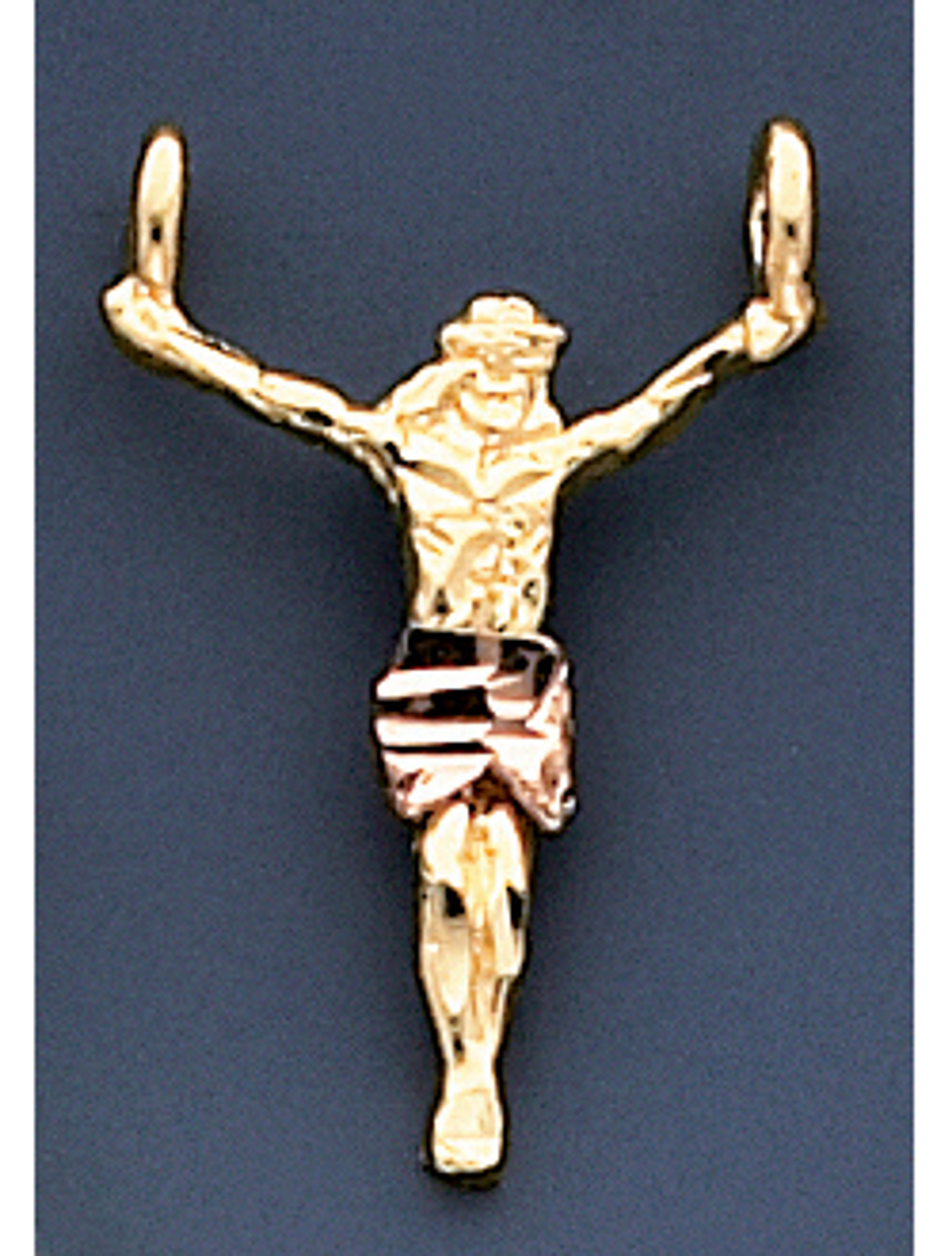 Tri Color 23.5mm Diamond Cut Crucifixion Charm Tri Color 23.5mm Diamond Cut Crucifixion Charm
