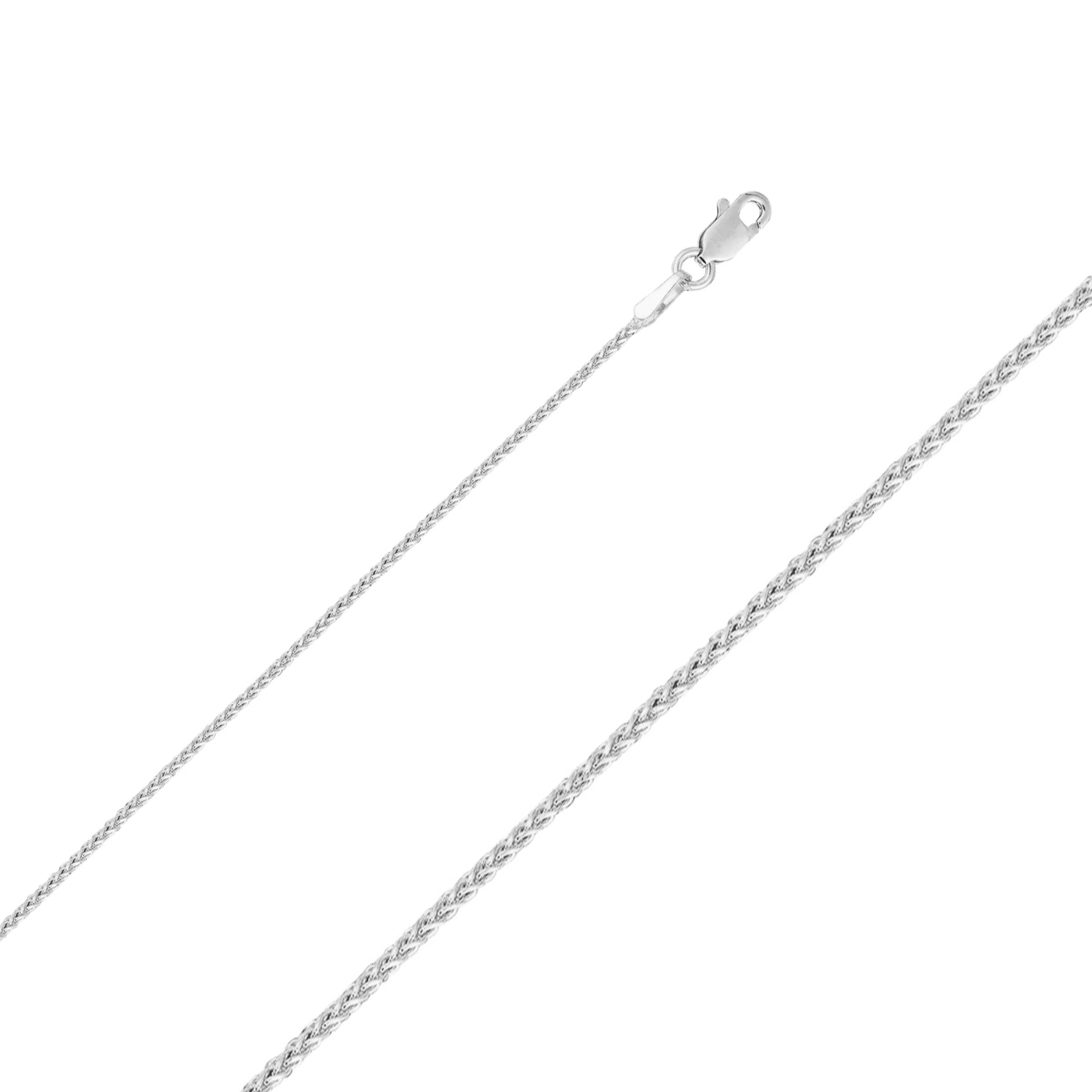 18k White Gold (Nickel Free) 1.5mm Spiga (wheat) Chain 20 Inches 18k White Gold (Nickel Free) 1.5mm Spiga (wheat) Chain 20 Inches