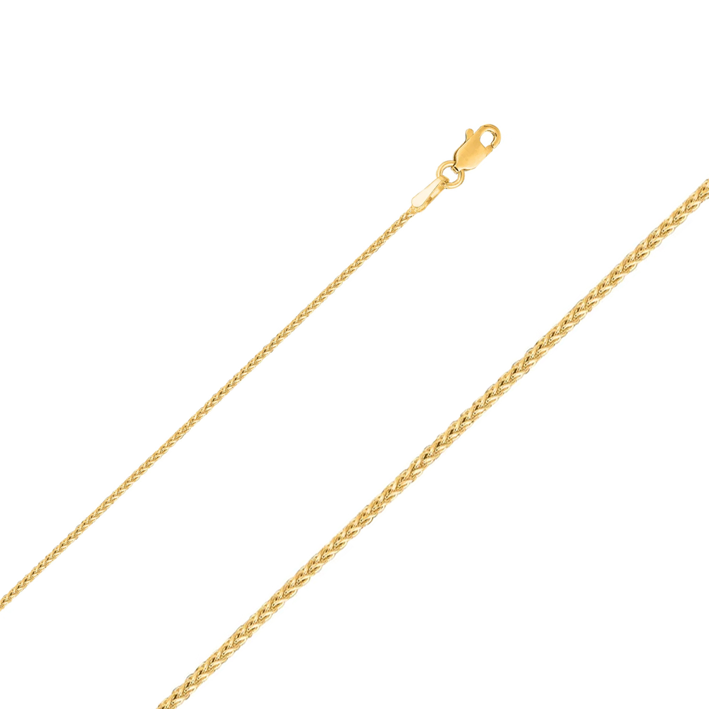 14K Yellow Gold 1.5mm Spiga (wheat) Chain 18 Inches | Sarraf.com