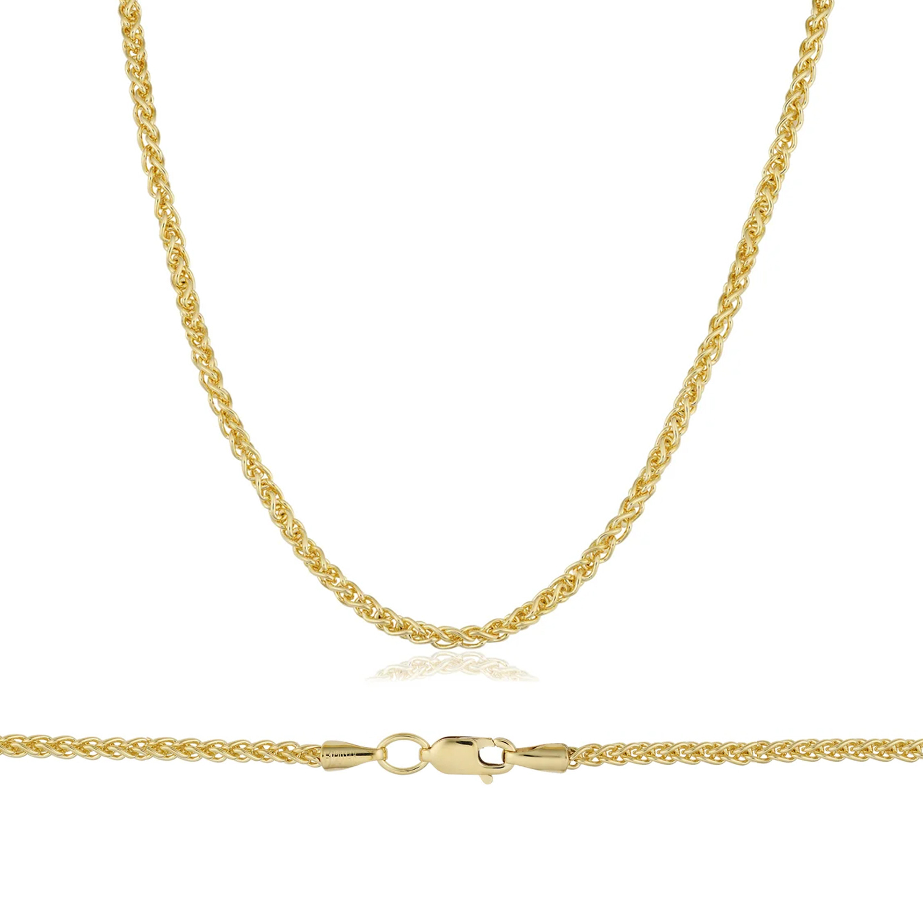 14K Yellow Gold 3.0 mm Spiga (wheat) Chains 18 Inches 14K Yellow Gold 3.0 mm Spiga (wheat) Chains 18 Inches