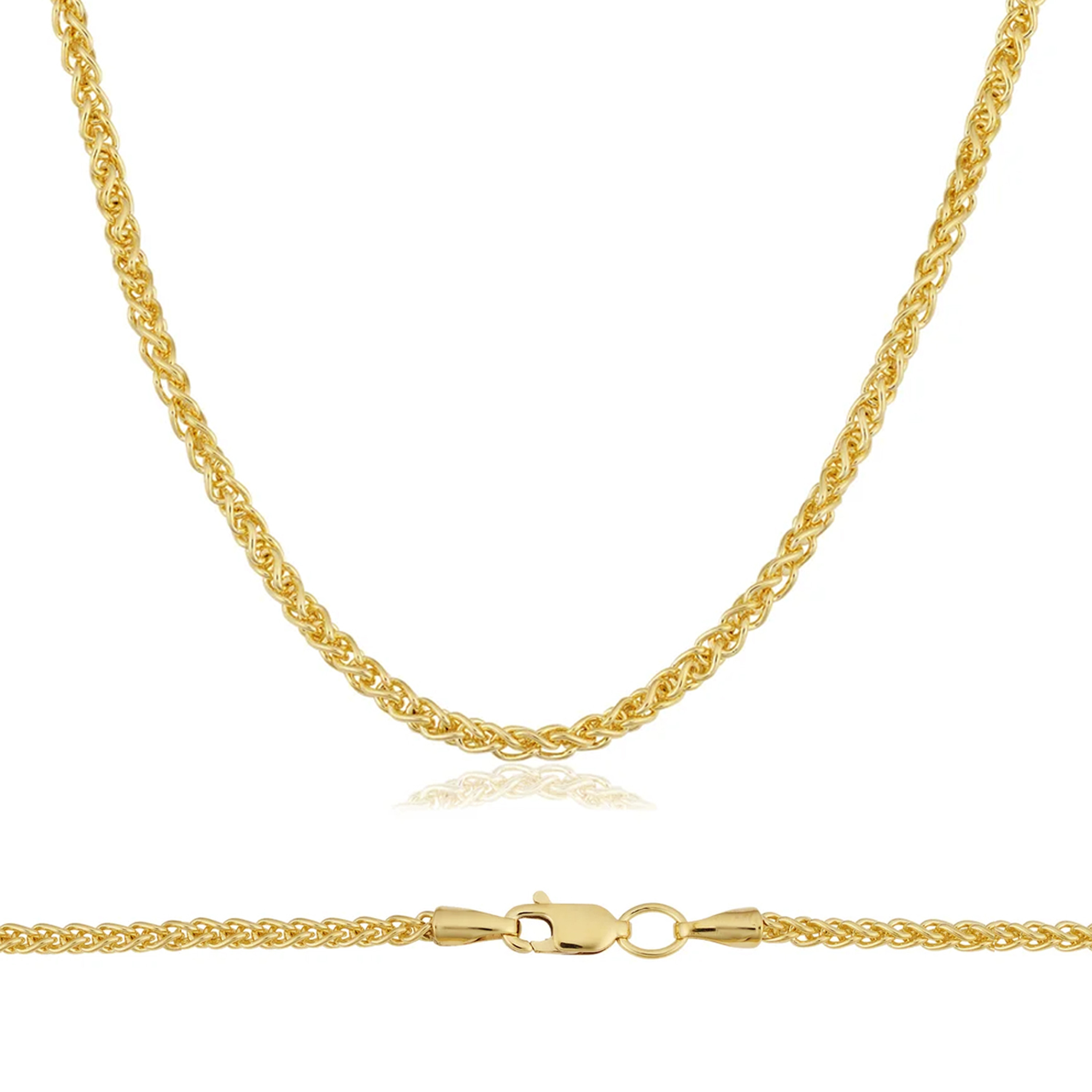 14K Yellow Gold 4.0 mm Spiga (wheat) Chains 18 Inches 14K Yellow Gold 4.0 mm Spiga (wheat) Chains 18 Inches