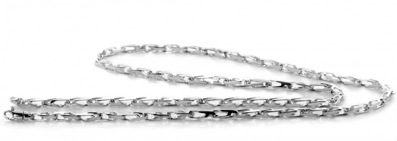 Solid Platinum Fancy Hand Made Chain 4.4mm 20 Inches