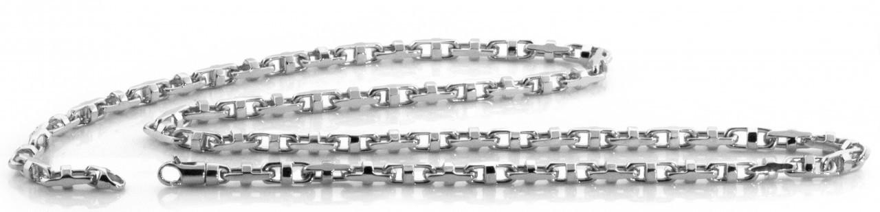 Solid Platinum Modern Hand Made Chain 5.2mm 18 Inches