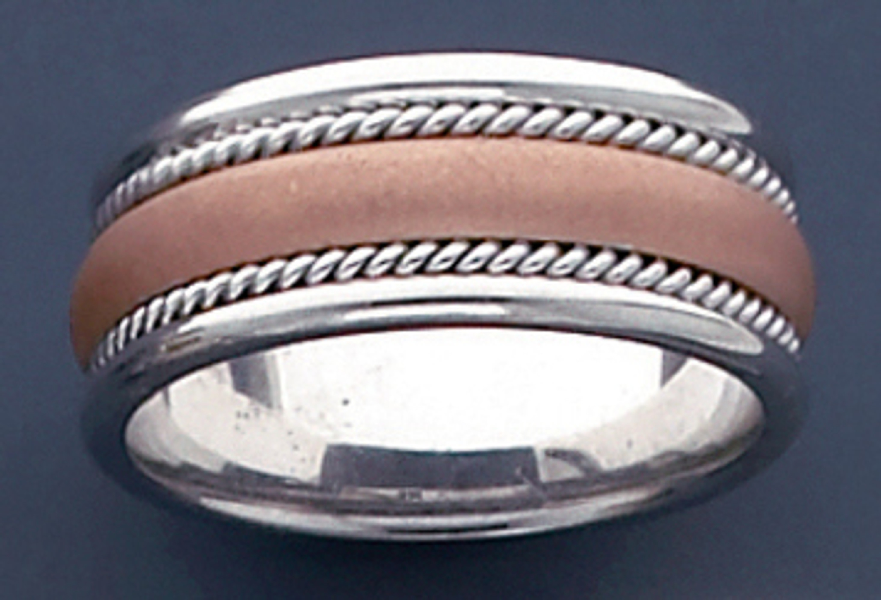 18kRose Gold on White Gold 7mm Hand Made Designer Wedding Ring 18kRose Gold on White Gold 7mm Hand Made Designer Wedding Ring