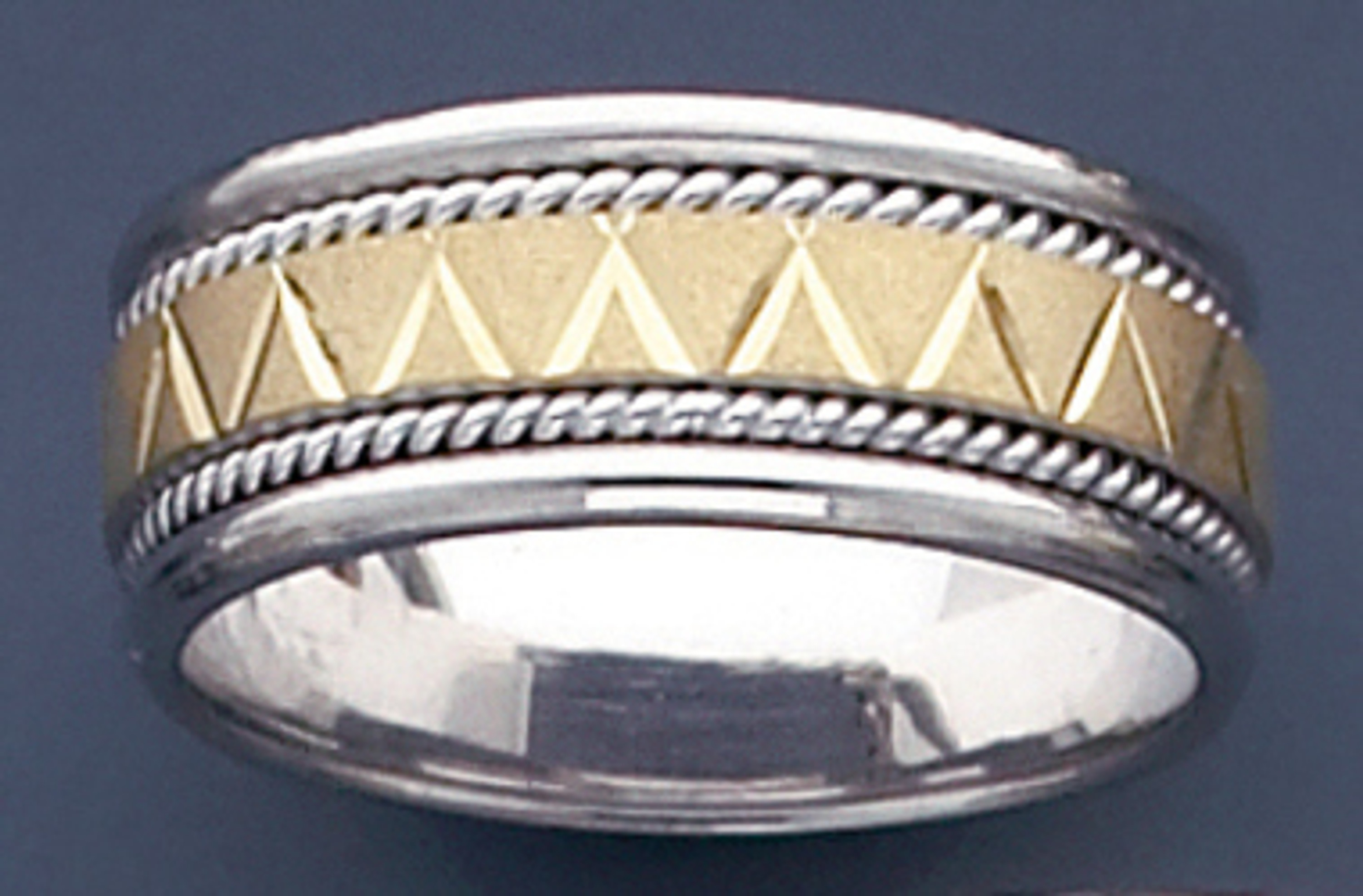 18k White Gold 7mm Hand Made Designer Wedding Ring 18k White Gold 7mm Hand Made Designer Wedding Ring