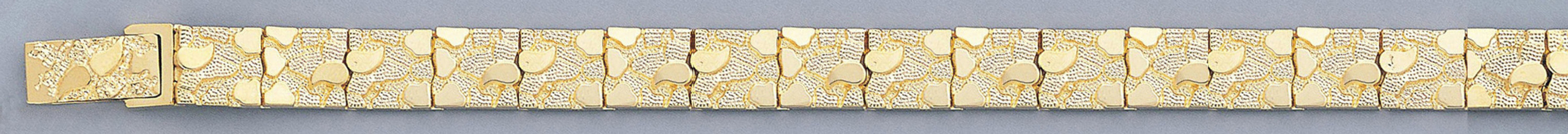 14k Gold 9mm Nugget Bracelet 8 In 14k Gold 9mm Nugget Bracelet 8 In