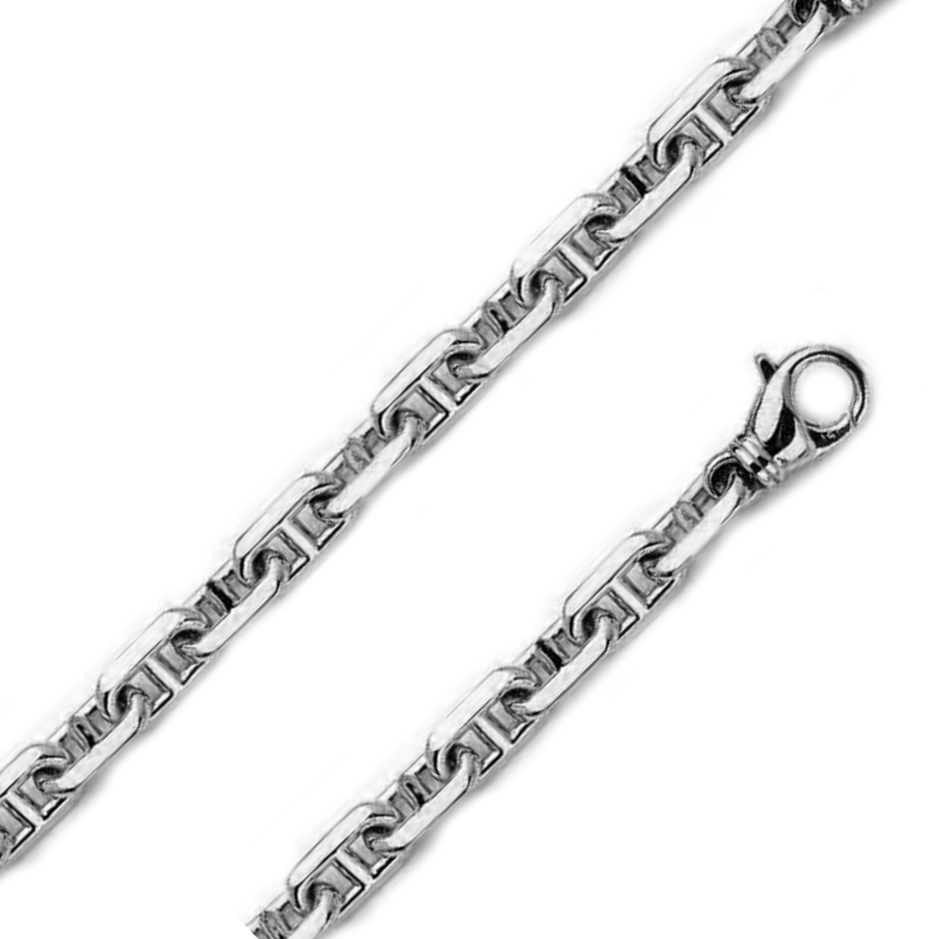 14k White Gold 8.3mm Anchor Chain 16" 14k White Gold 8.3mm Anchor Chain 16"