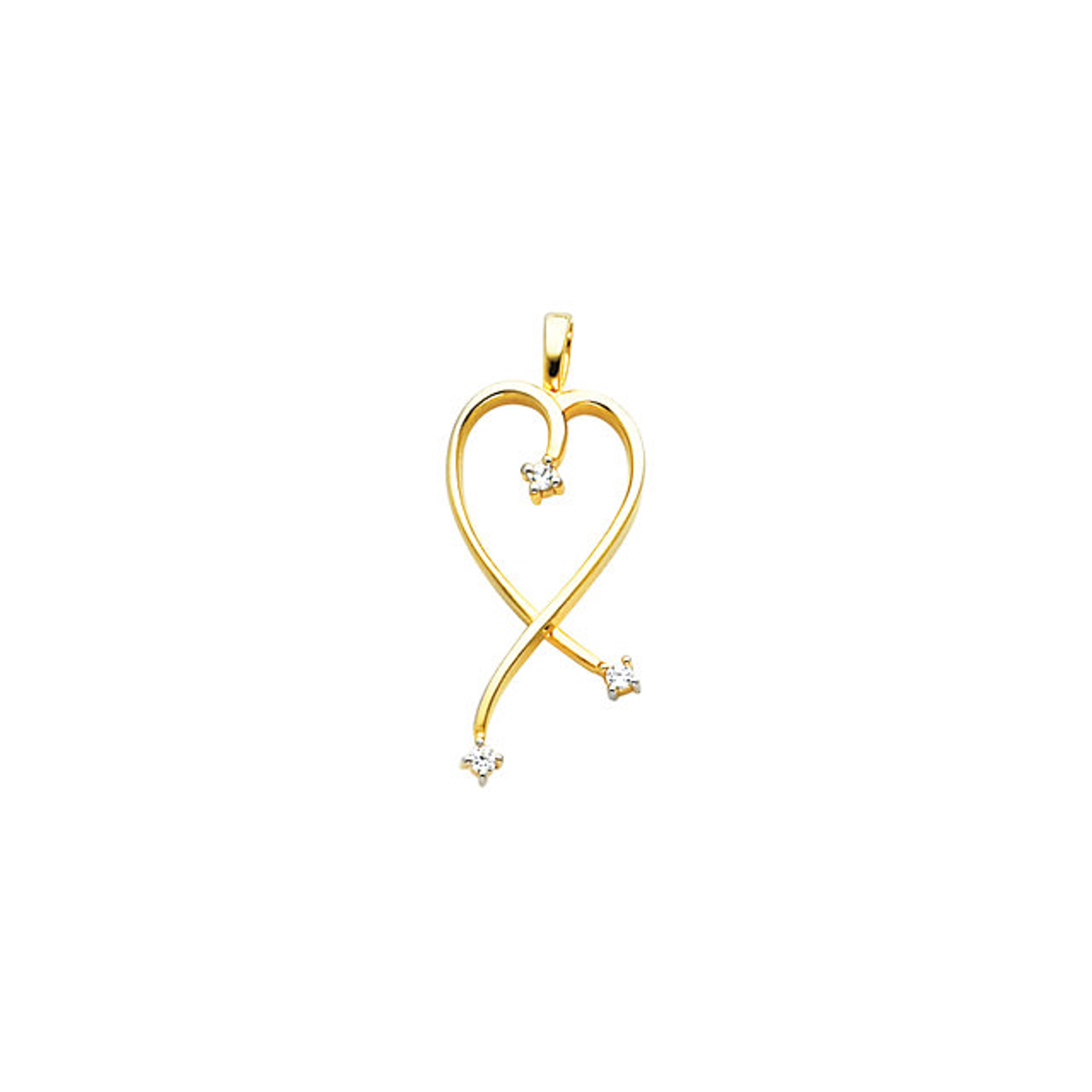 14k Yellow Gold .09 Ct. Genuine Diamond Heart Pendant 14k Yellow Gold .09 Ct. Genuine Diamond Heart Pendant