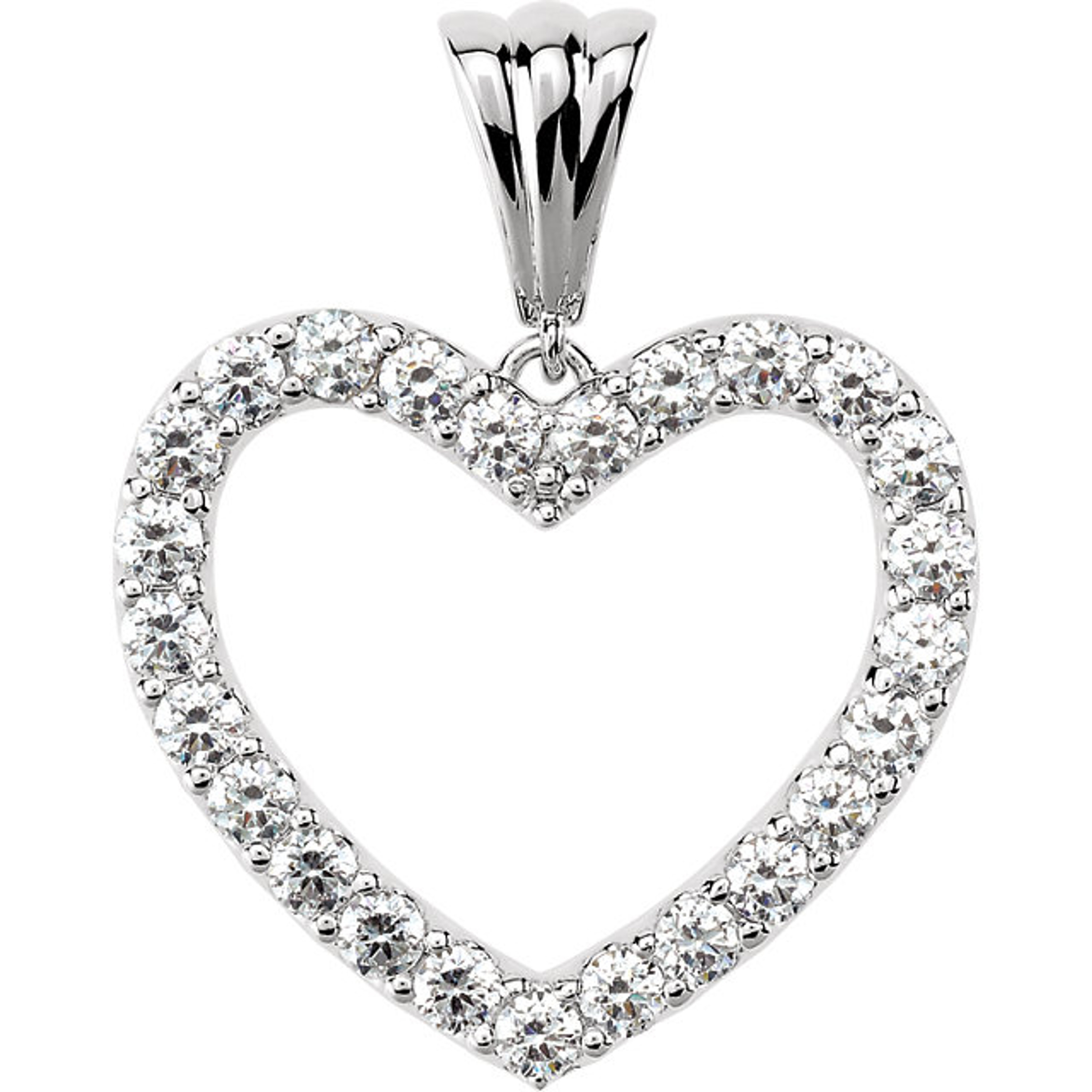14k White Gold Diamond Heart Pendant 1.00 ct. 27.5mmx22.00mm 14k White Gold Diamond Heart Pendant 1.00 ct. 27.5mmx22.00mm