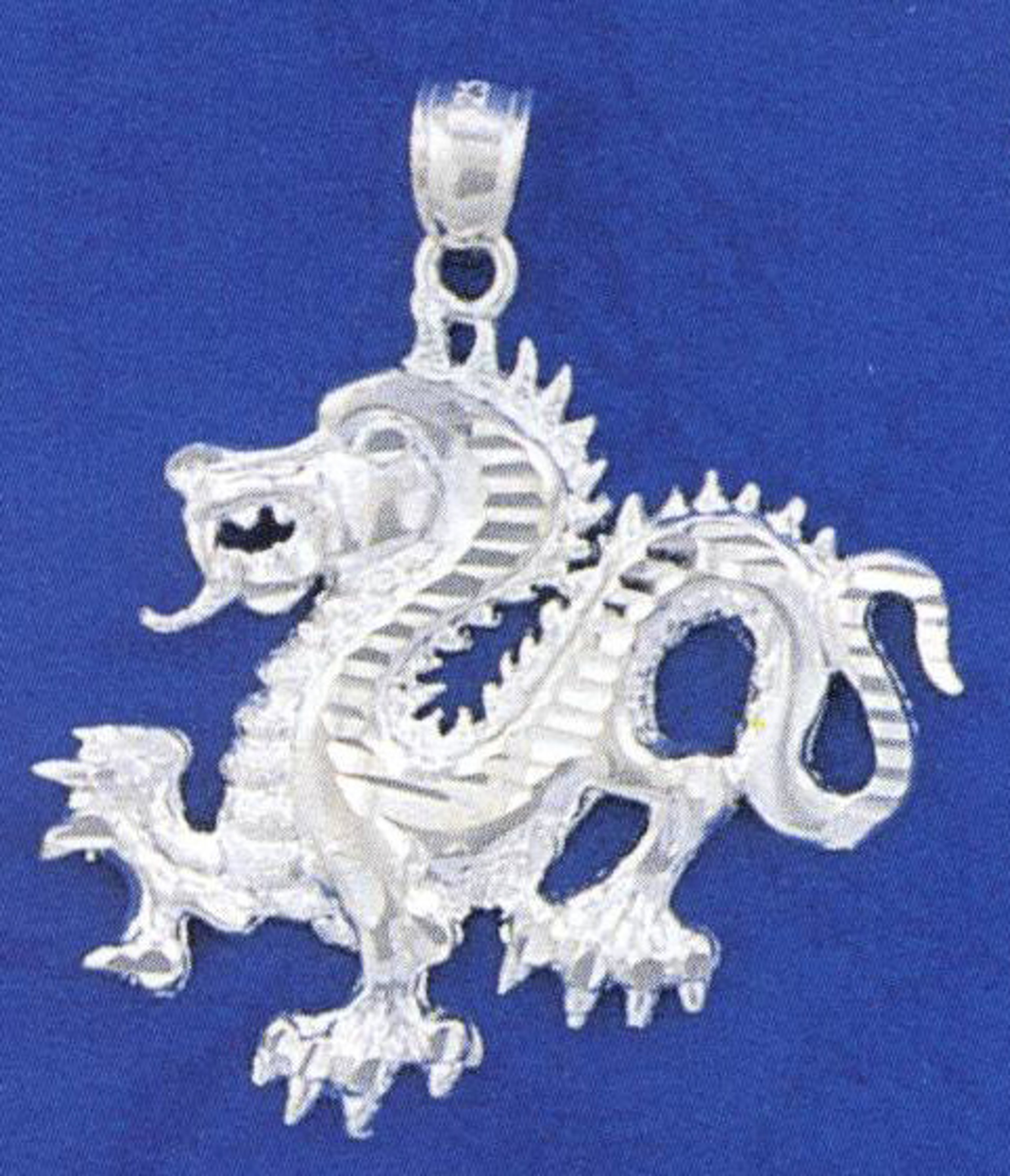Sterling Silver 1 1/2 inches by 1 1/2 inches  Dragon Charm Sterling Silver 1 1/2 inches by 1 1/2 inches  Dragon Charm