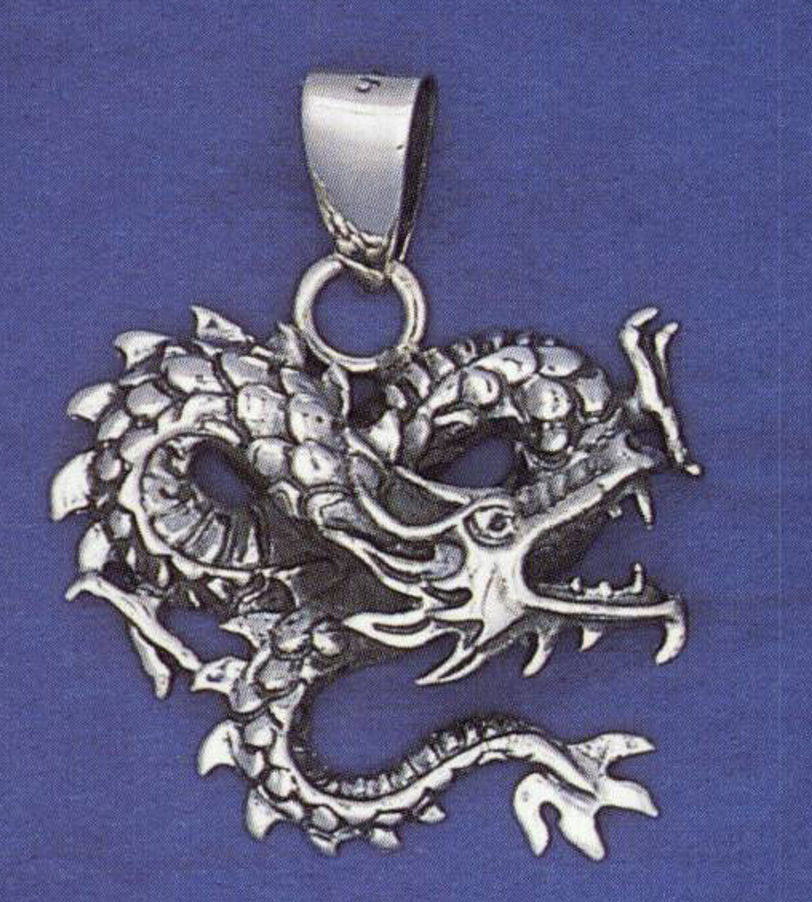Sterling Silver 1 1/2 inches by 1 1/4 inches  Dragon Charm Sterling Silver 1 1/2 inches by 1 1/4 inches  Dragon Charm