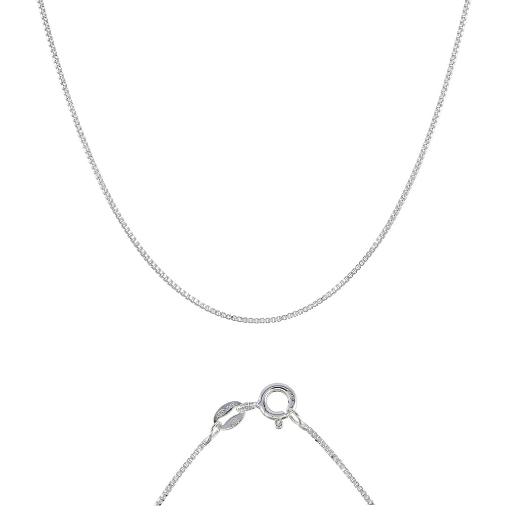 Sterling Silver "Nickel Free" 0.8mm Box Chain 22"