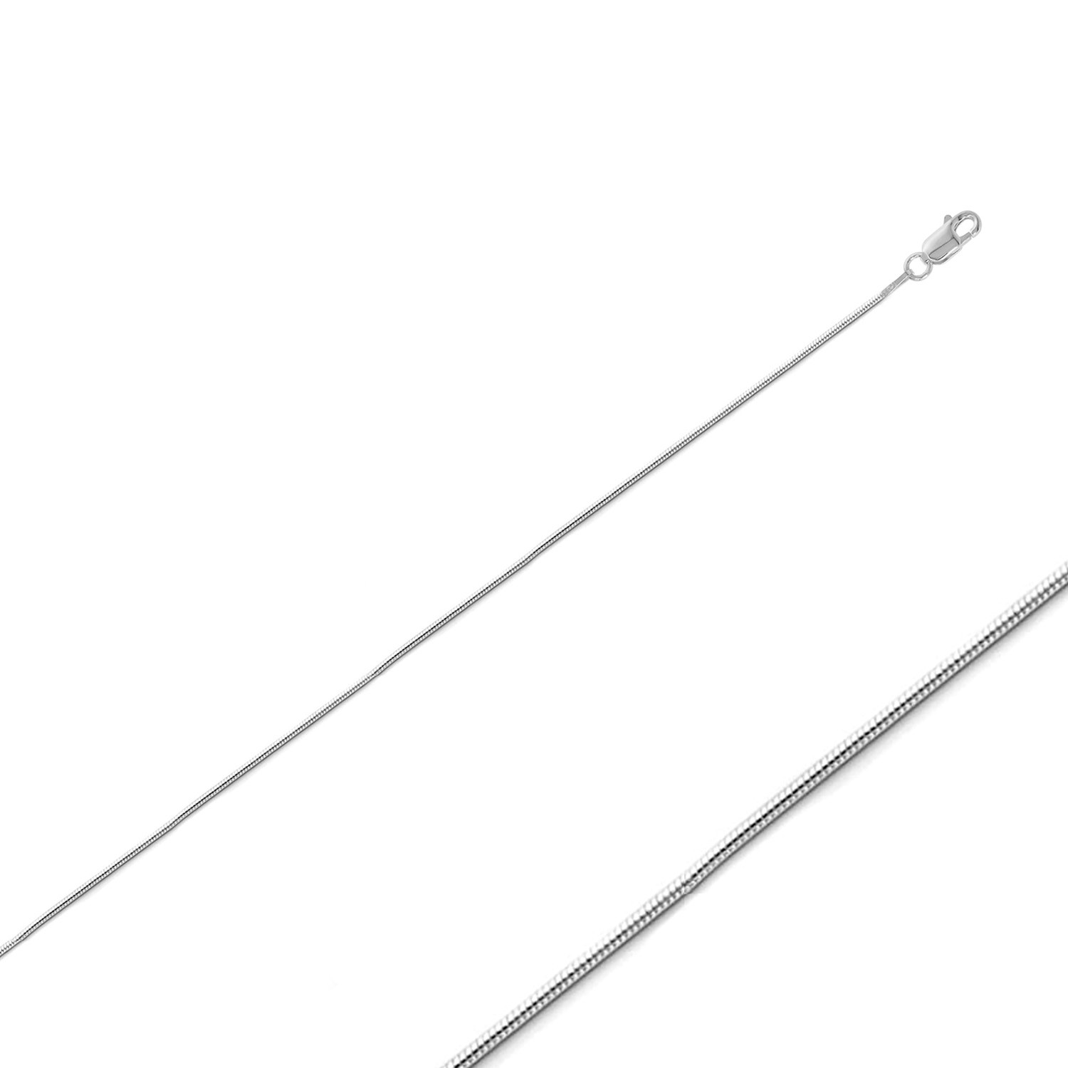 Sterling Silver (nickel Free) .9mm Round Snake chain  20 Inches