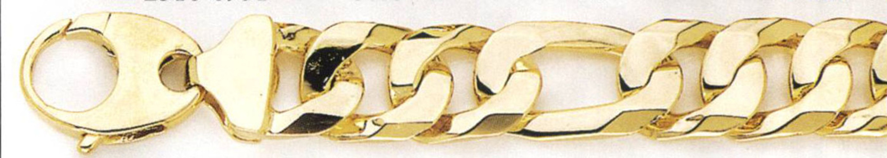 14k Yellow Gold Hand Made Bracelet 13.3mm Wide And 8 " 14k Yellow Gold Hand Made Bracelet 13.3mm Wide And 8 "