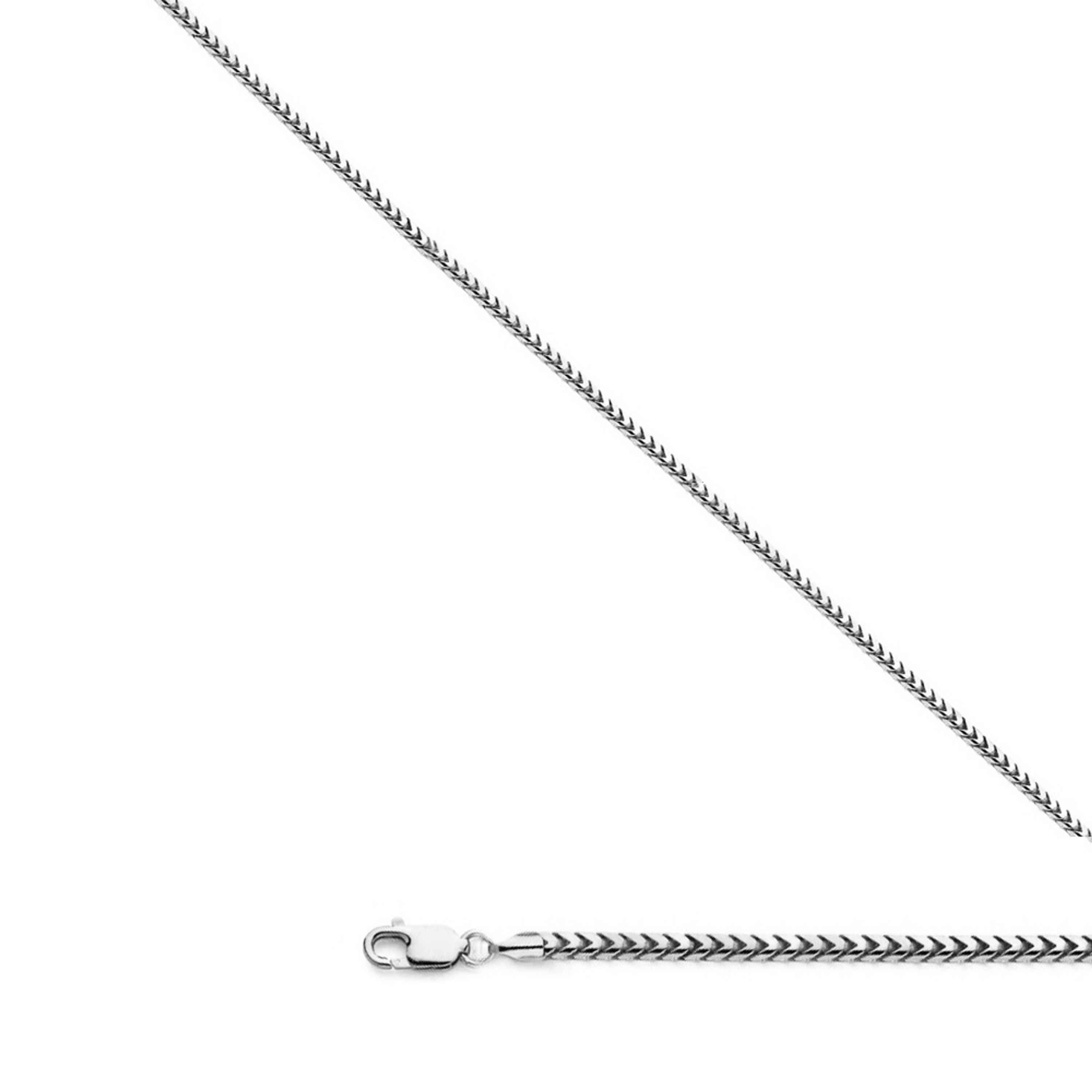 14K White Gold (Nickel Free) 1.2mm Franco Chain18 Inches 14K White Gold (Nickel Free) 1.2mm Franco Chain18 Inches