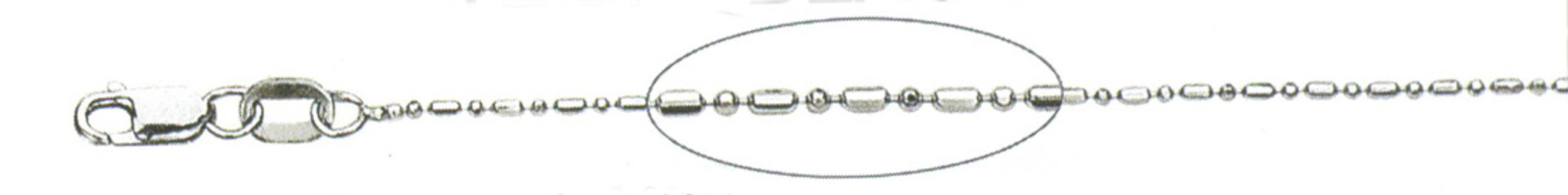 14k White Gold "Nickel Free" 1mm Ball & Bar Chain 18" 14k White Gold "Nickel Free" 1mm Ball & Bar Chain 18"