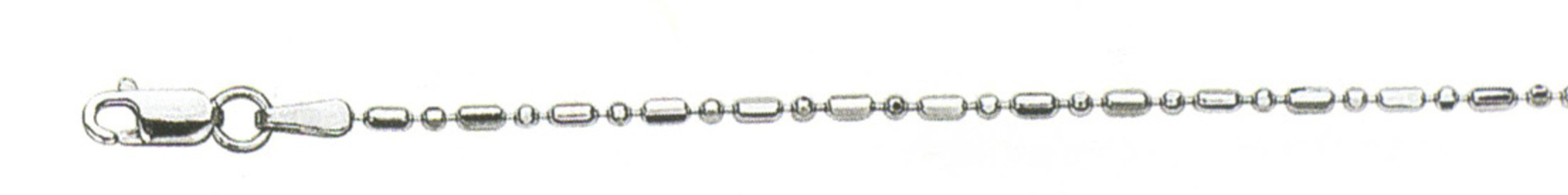 14k White Gold "Nickel Free" 1.5mm Ball & Bar Chain 18" 14k White Gold "Nickel Free" 1.5mm Ball & Bar Chain 18"