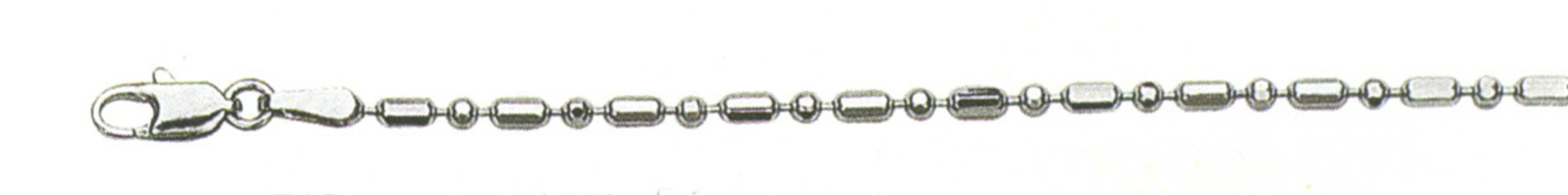 14k White Gold "Nickel Free" 2.0mm Ball & Bar Chain 18" 14k White Gold "Nickel Free" 2.0mm Ball & Bar Chain 18"