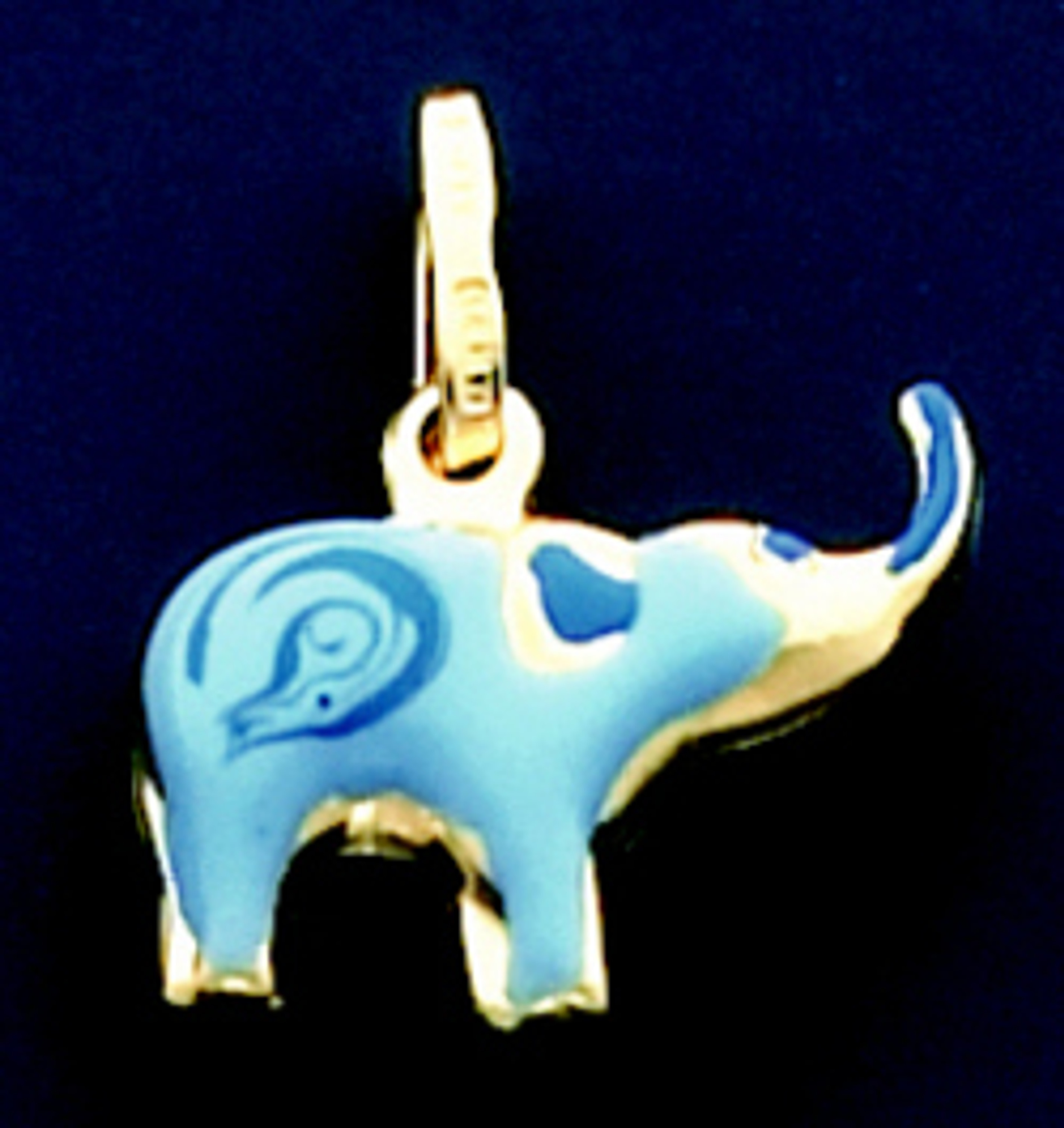 14k Gold 19mm High Enamel Elephant Charm 14k Gold 19mm High Enamel Elephant Charm