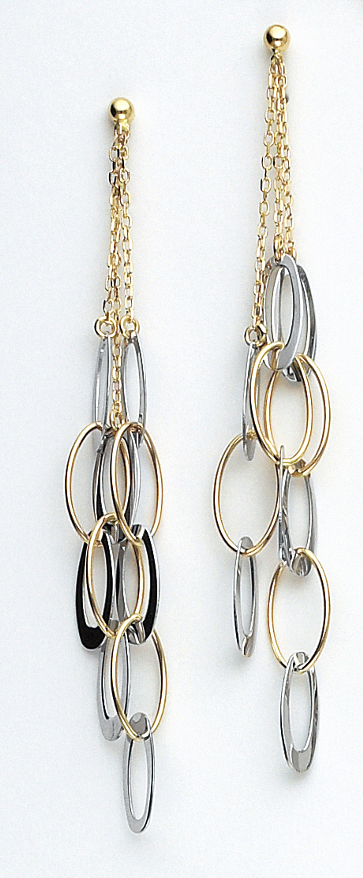 14k Yellow Gold 3 Inches Rolo Drop Earring 14k Yellow Gold 3 Inches Rolo Drop Earring
