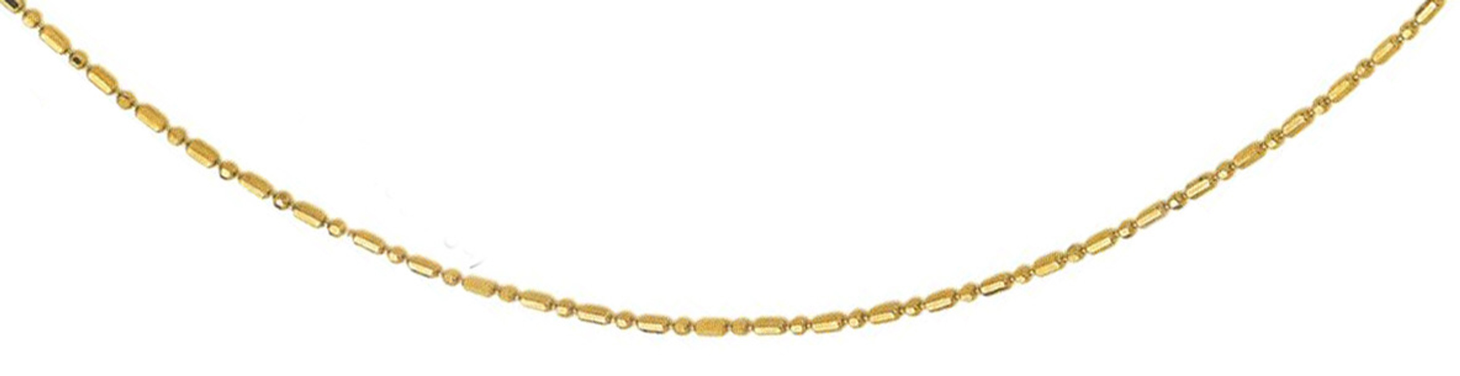 14k Gold 1mm Diamond Cut Bead And Bar Chain 18 Inches 14k Gold 1mm Diamond Cut Bead And Bar Chain 18 Inches