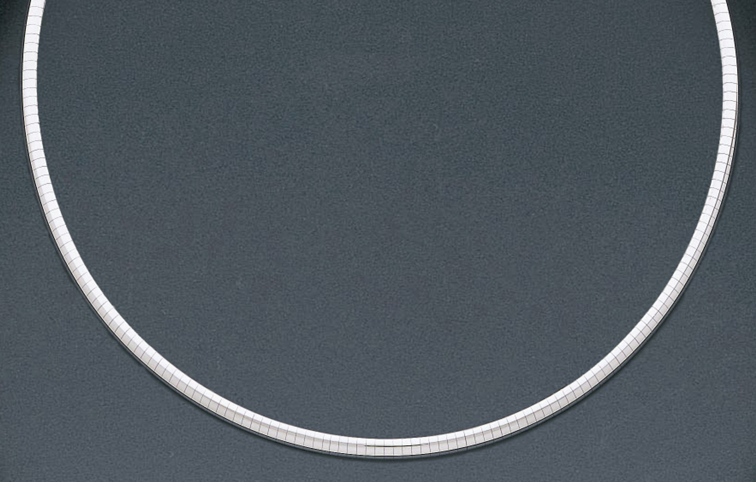 14k White Gold 4mm Domed Omega Necklace 20 Inches 14k White Gold 4mm Domed Omega Necklace 20 Inches