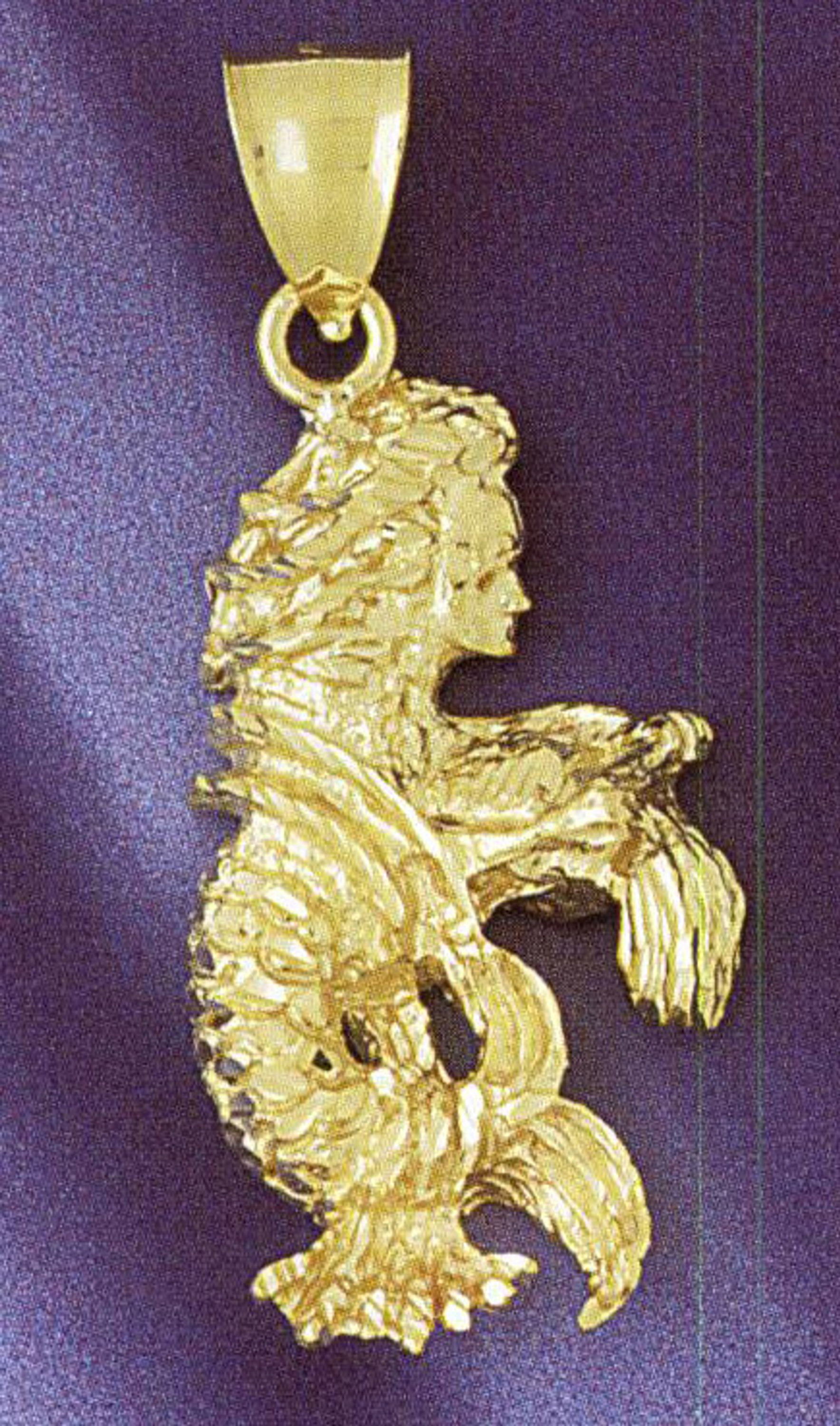 14k Yellow Gold Aquarius Charm (pendant) 14k Yellow Gold Aquarius Charm (pendant)