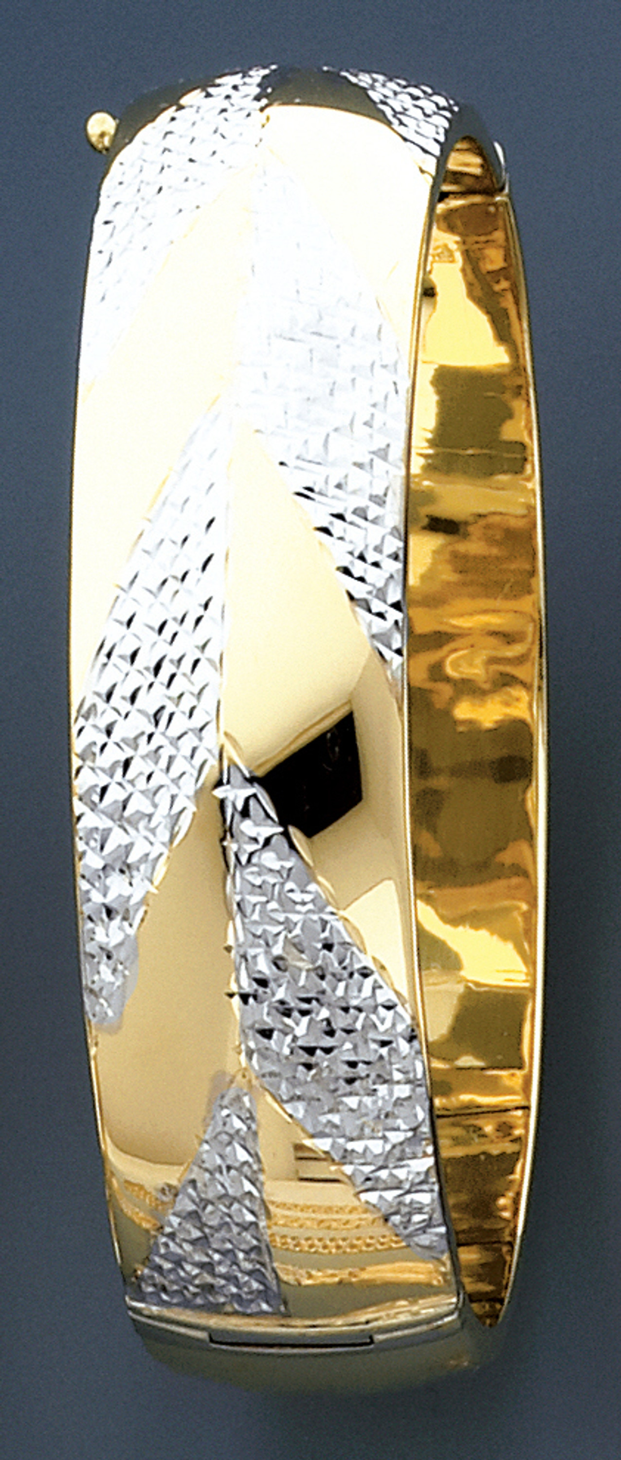 14k Two Tone Gold 19.22mm Wide Fancy Two-tone Bangle 14k Two Tone Gold 19.22mm Wide Fancy Two-tone Bangle