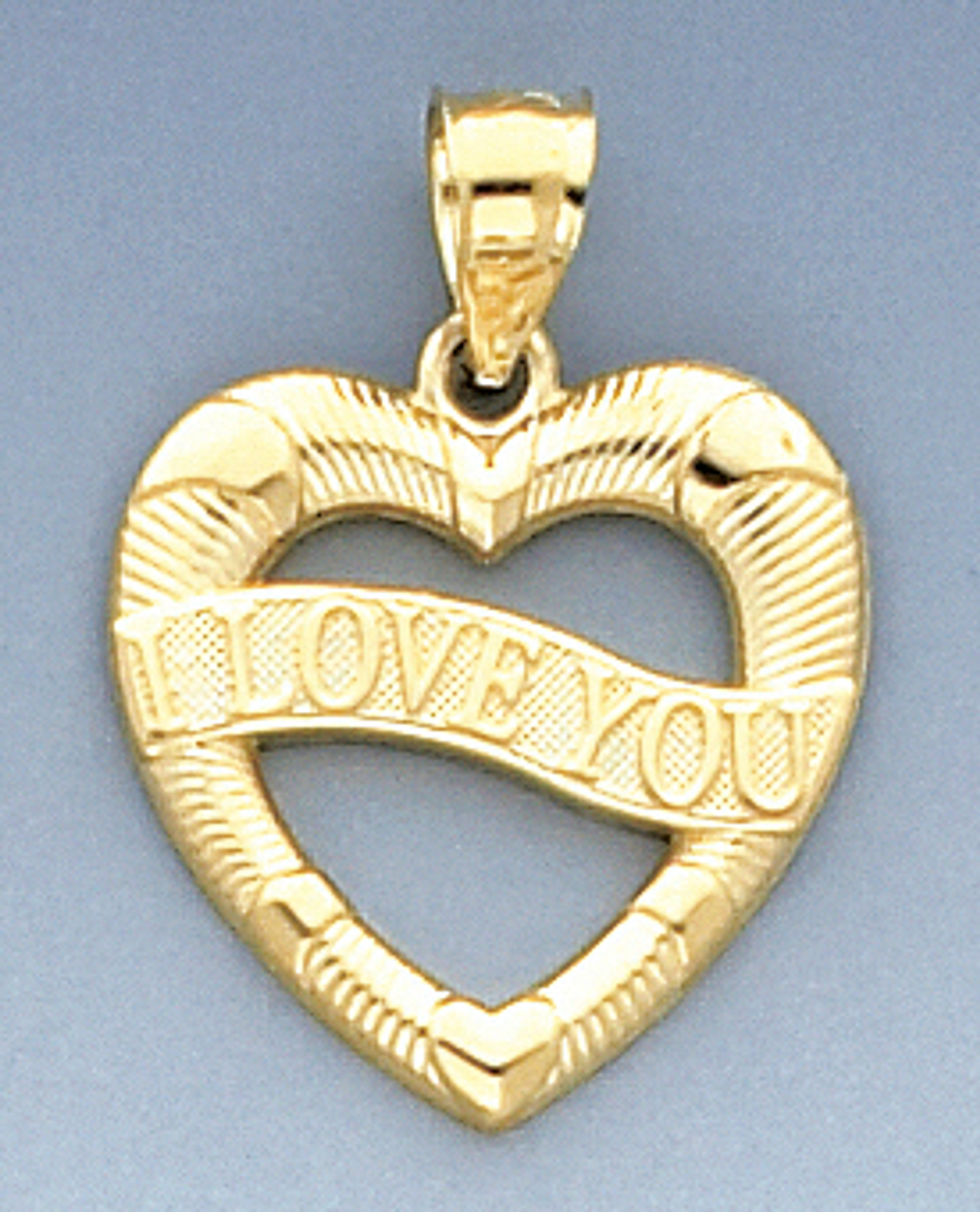 14k Gold 24mm I Love You Heart Pendant 14k Gold 24mm I Love You Heart Pendant