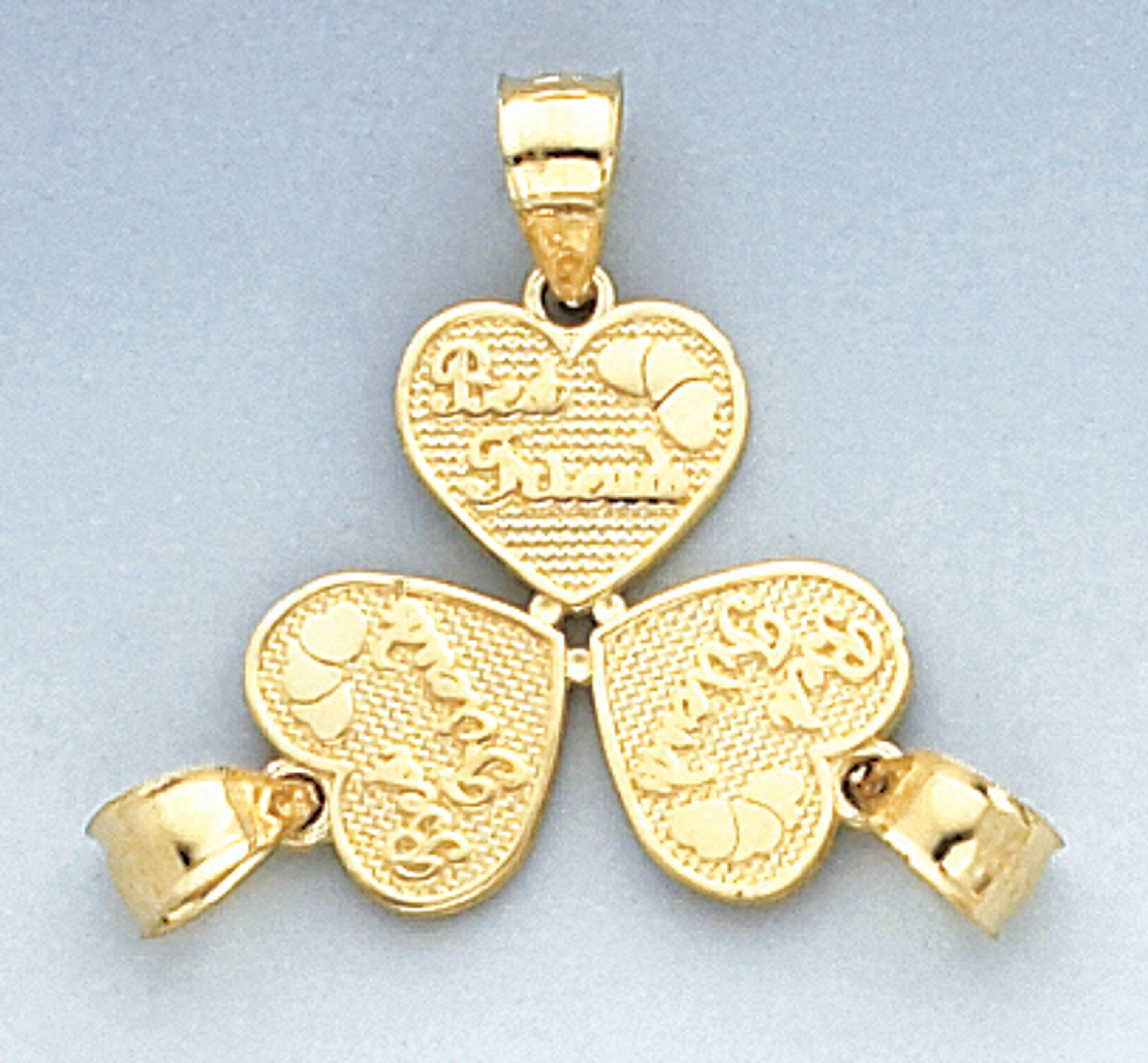 14k Gold Best Friends Pendant For 3 People. 14k Gold Best Friends Pendant For 3 People.