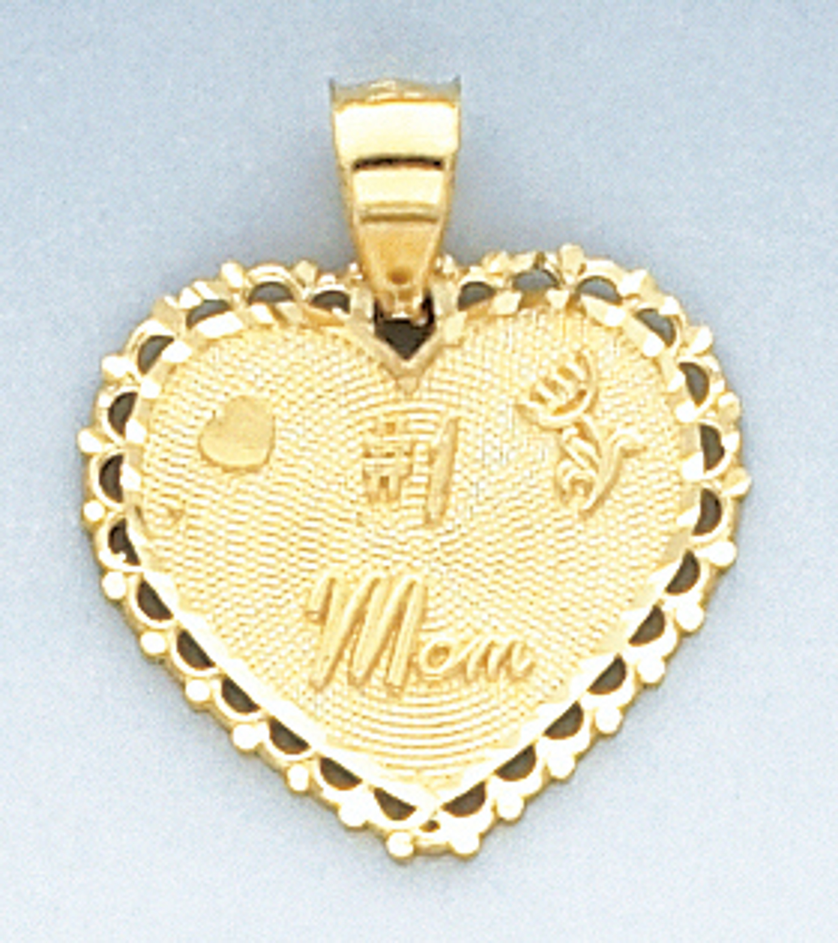 14k Gold Mom #1 Heart Pendant 14k Gold Mom #1 Heart Pendant