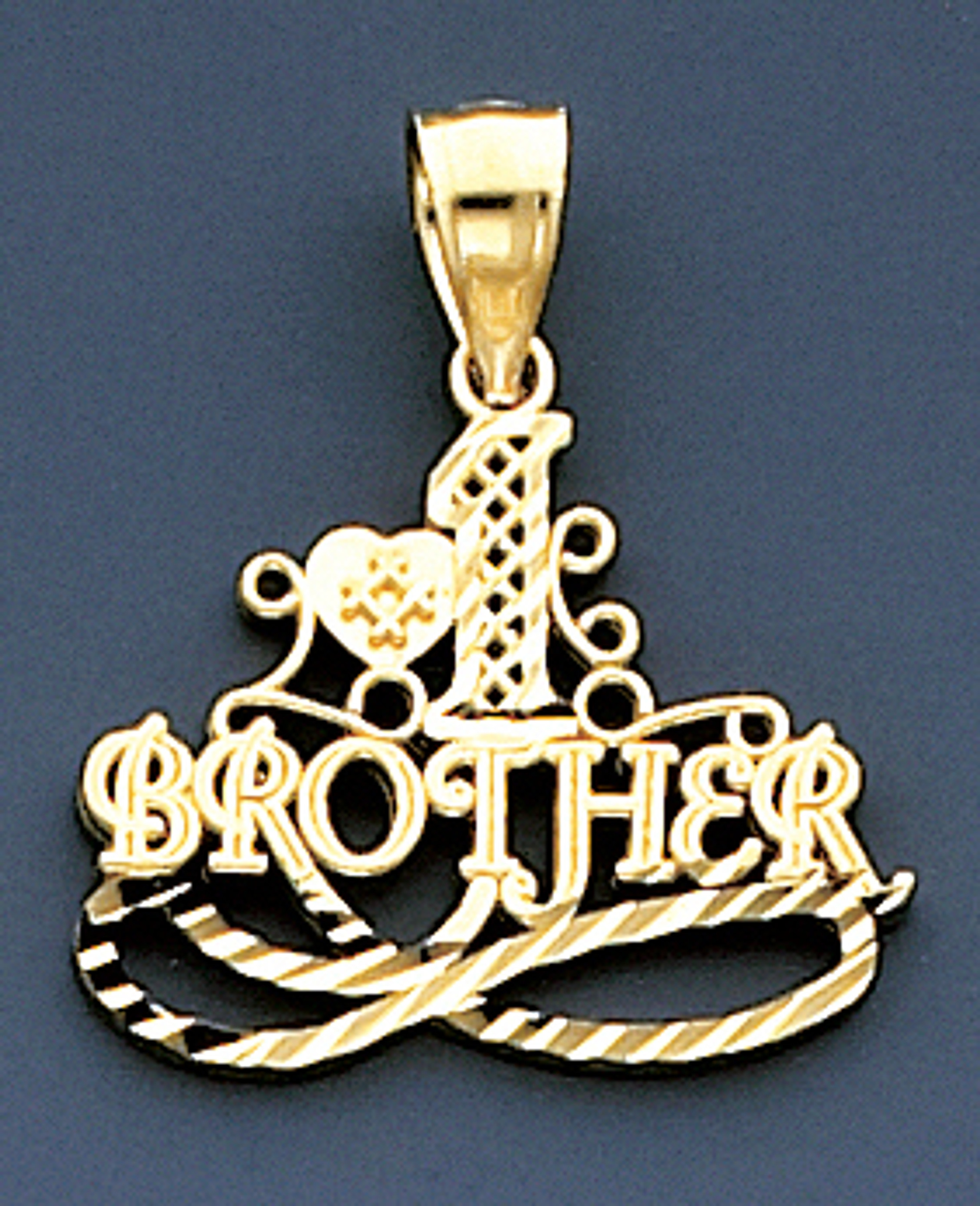 14k Gold #1 Brother Charm 14k Gold #1 Brother Charm