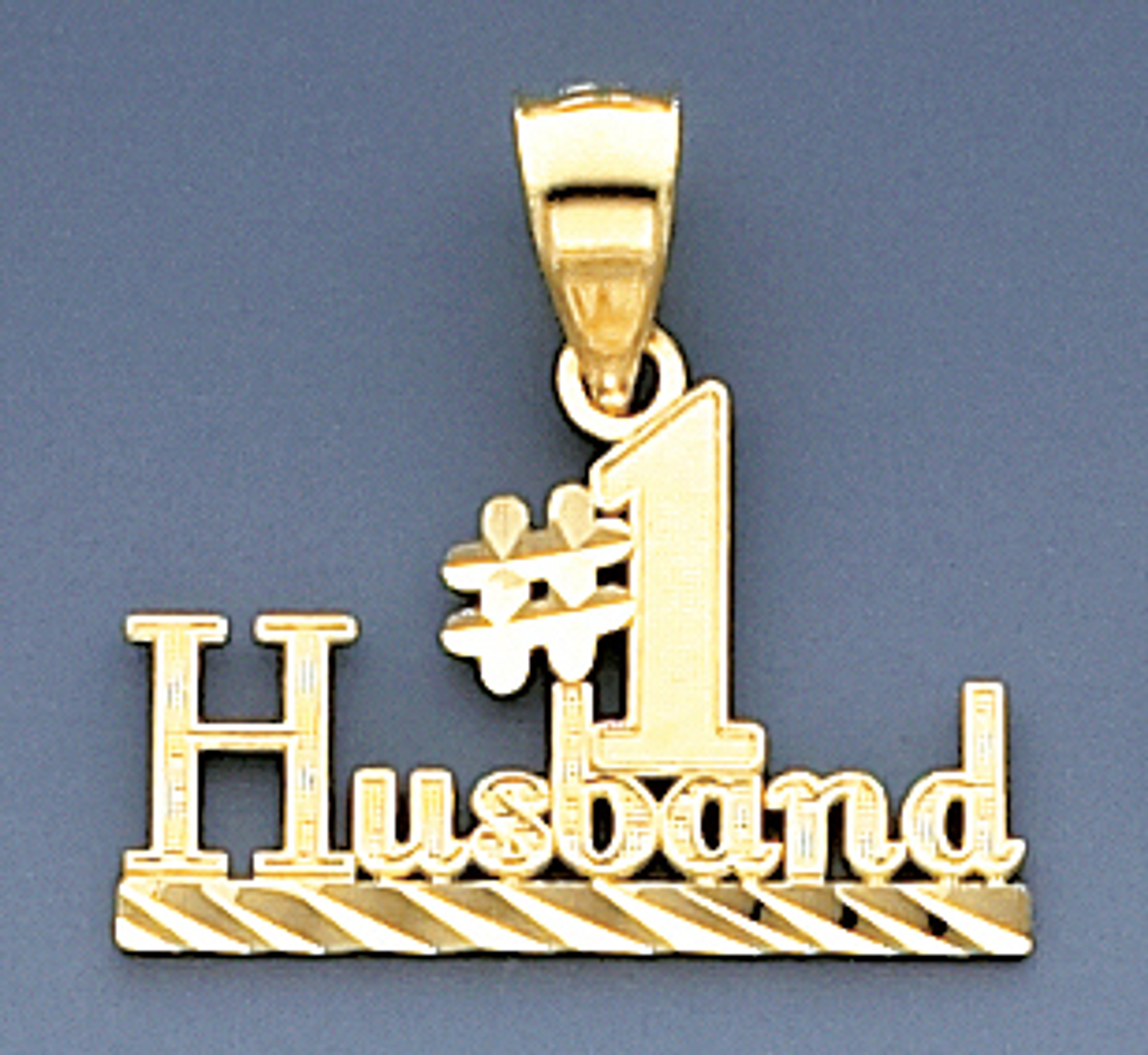 14k Gold #1 Husband Charm In Block Font 14k Gold #1 Husband Charm In Block Font