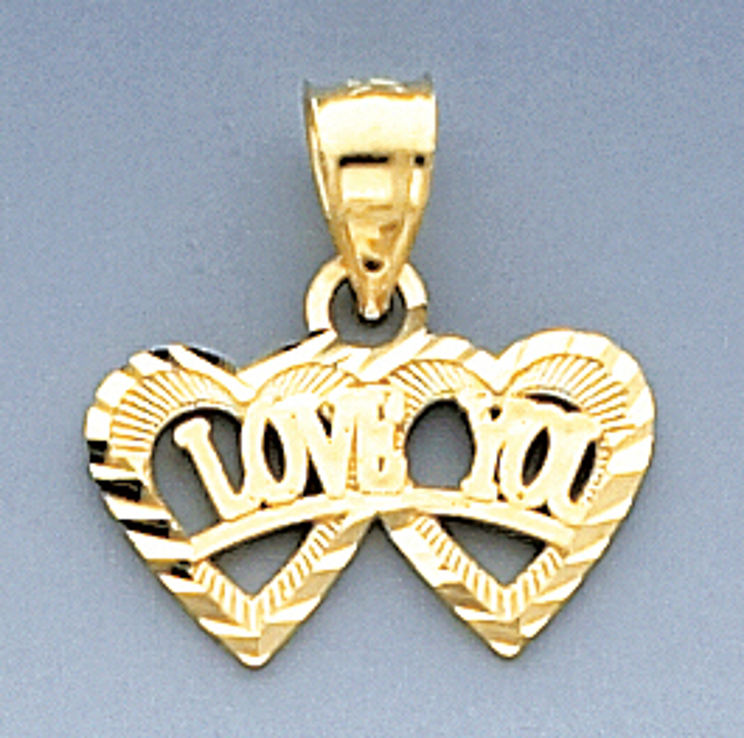 14k Gold 18mm I Love You Charm. 14k Gold 18mm I Love You Charm.