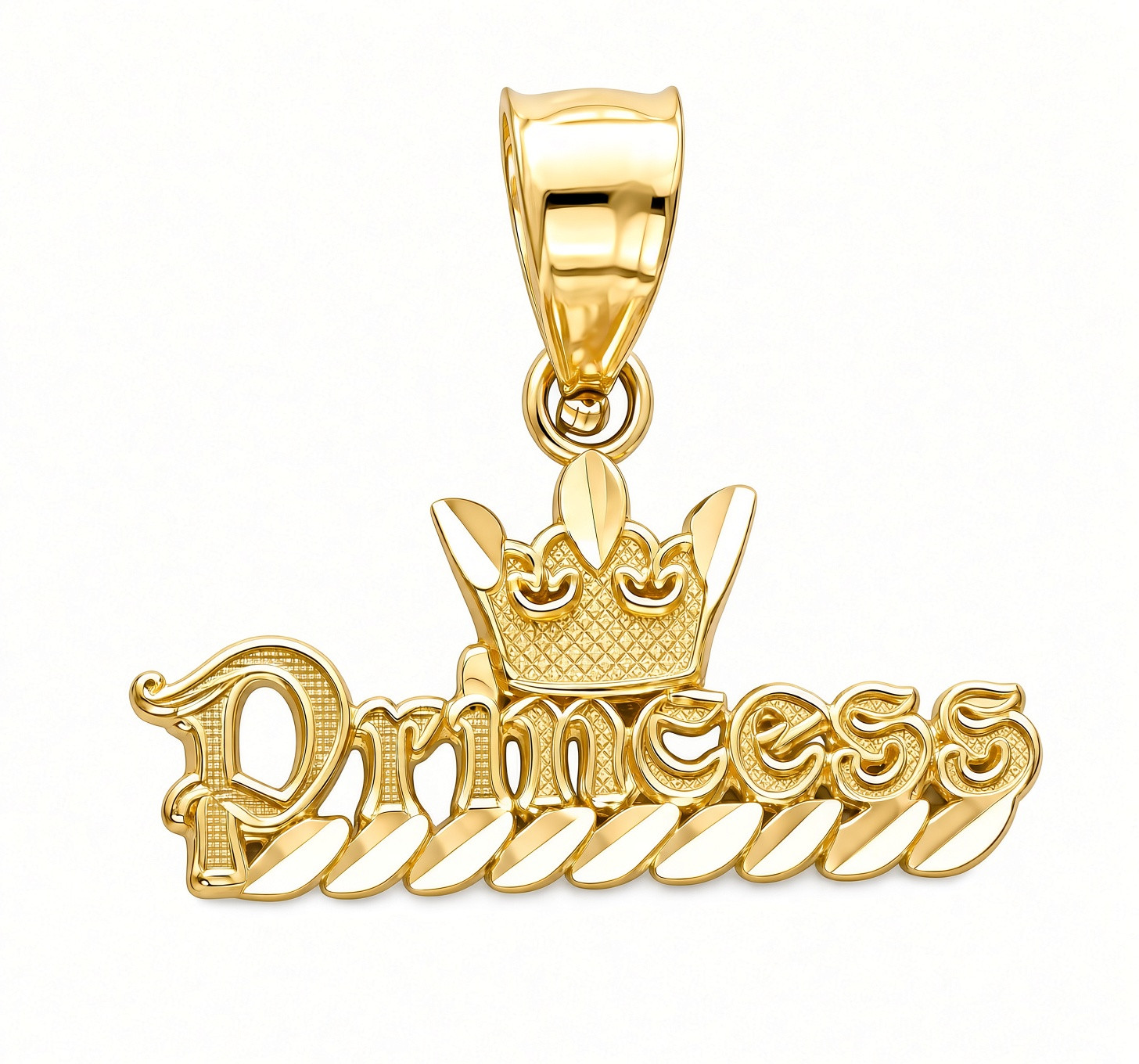 14k Gold 18mm Princess Charm