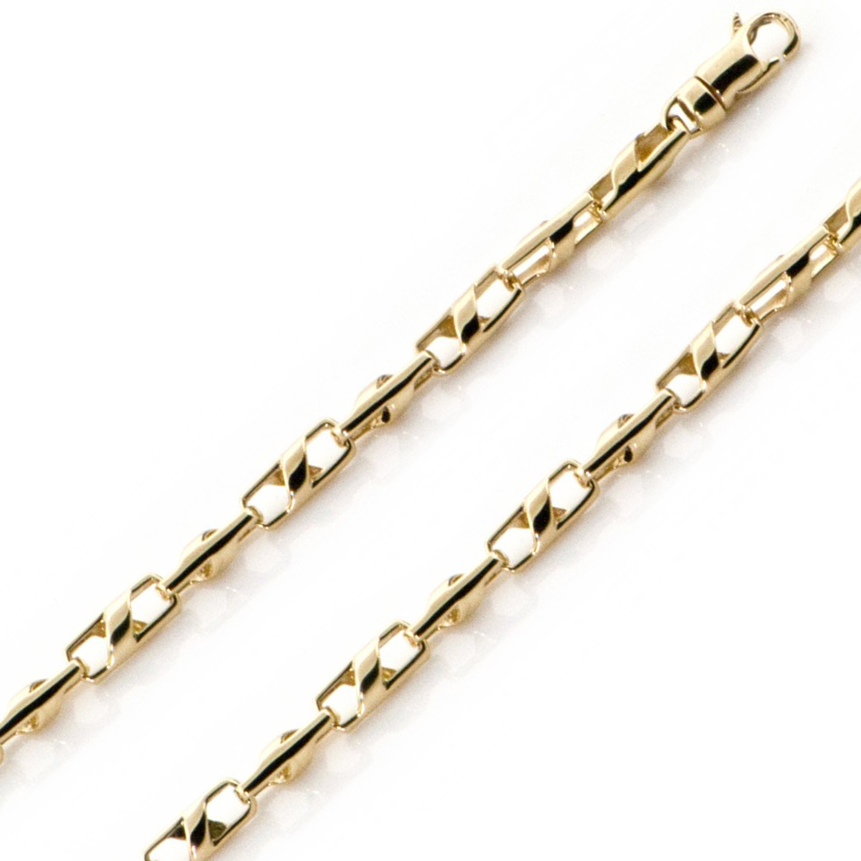 14k Gold 4.2mm Fancy Hand Made Bracelet 7 Inches 14k Gold 4.2mm Fancy Hand Made Bracelet 7 Inches