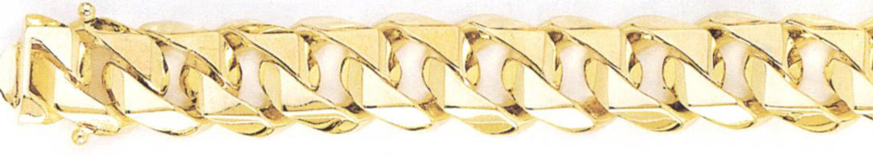 18k Yellow Gold Hand Made Bracelet 13.9mm Wide And 8 Inches 18k Yellow Gold Hand Made Bracelet 13.9mm Wide And 8 Inches