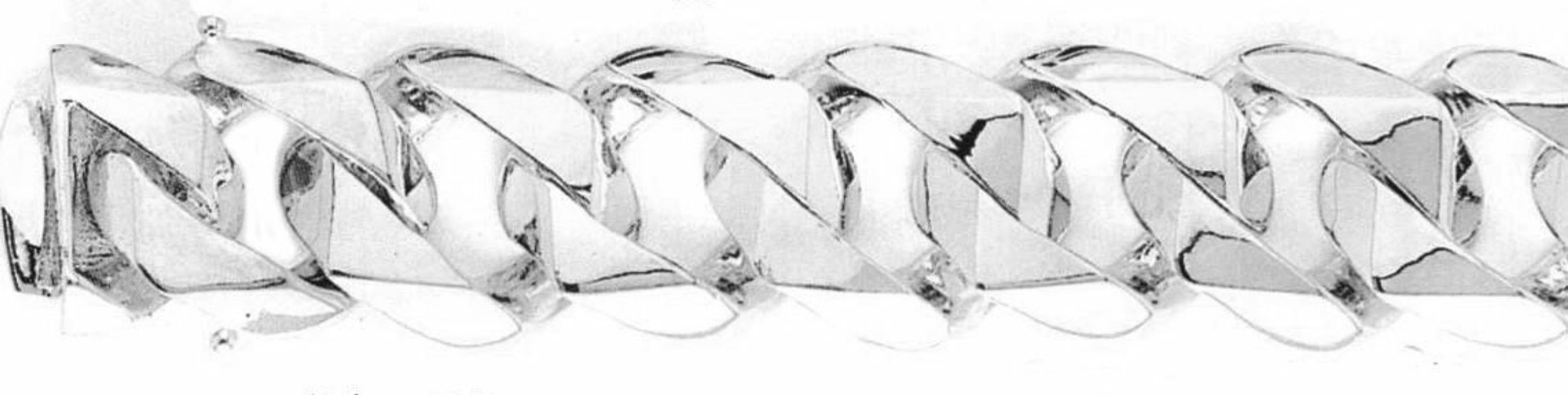 18k White Gold Hand Made Chain 19.8mm Wide And 24 Inches 18k White Gold Hand Made Chain 19.8mm Wide And 24 Inches
