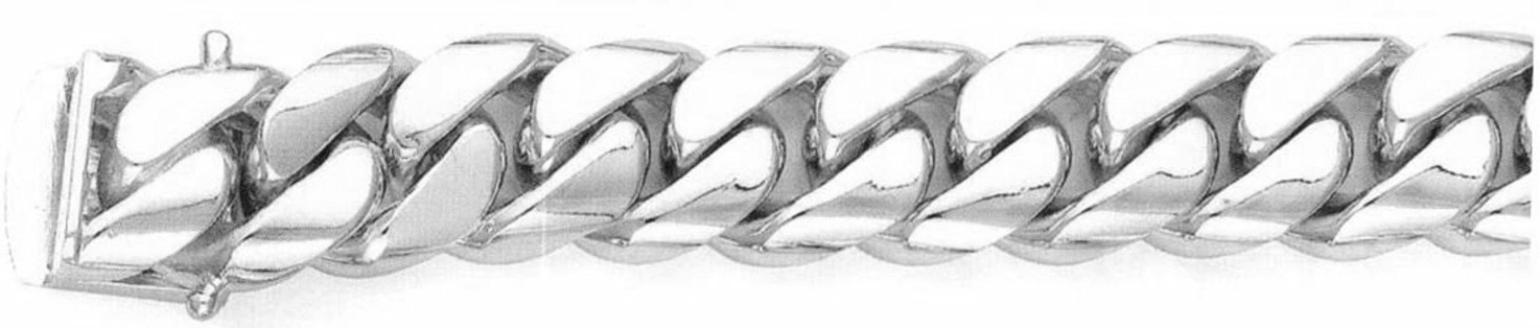 18k White Gold Hand Made Chain 14.1mm Wide And 22 Inches 18k White Gold Hand Made Chain 14.1mm Wide And 22 Inches
