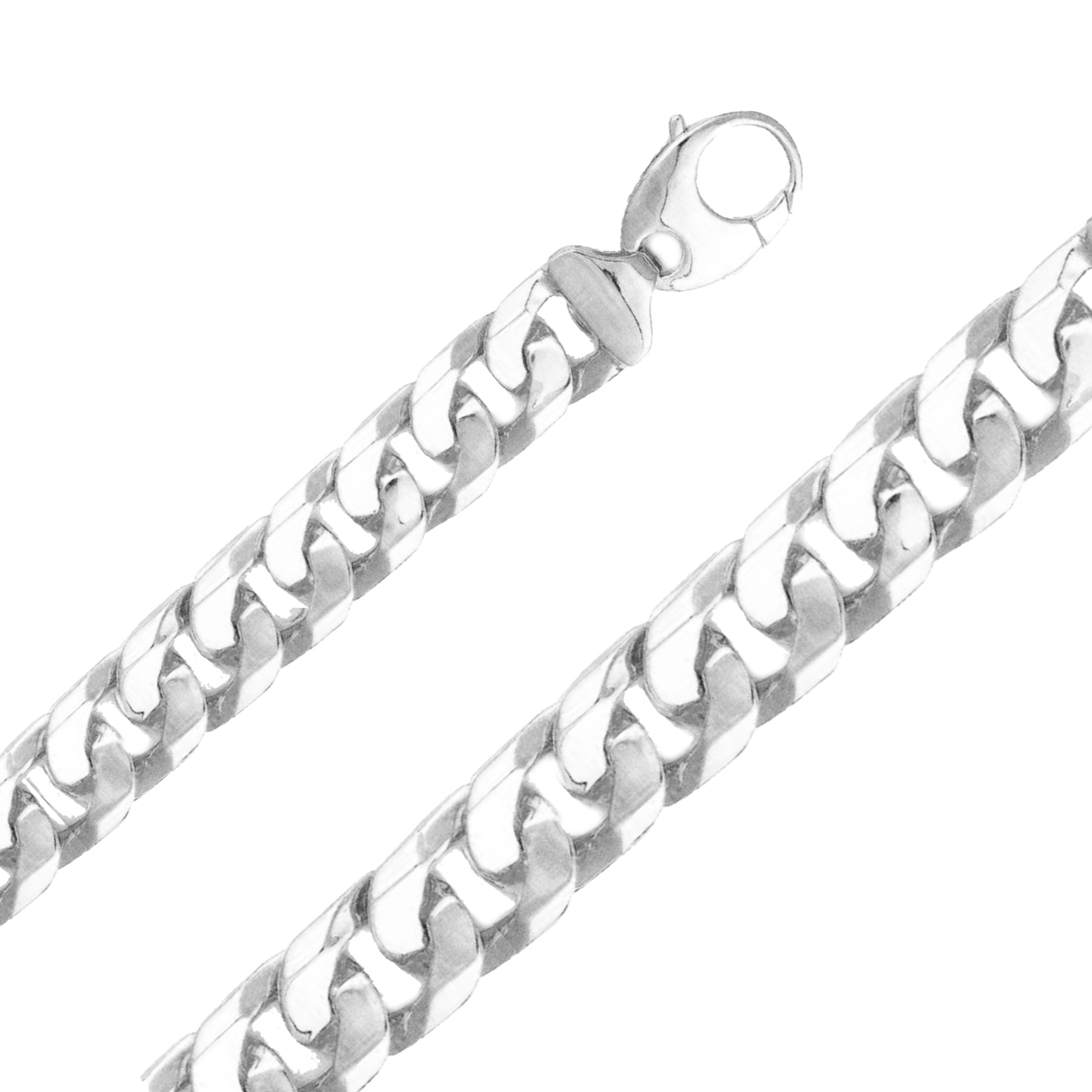 18k White Gold Hand Made Chain 13mm Wide And 24 Inches 18k White Gold Hand Made Chain 13mm Wide And 24 Inches