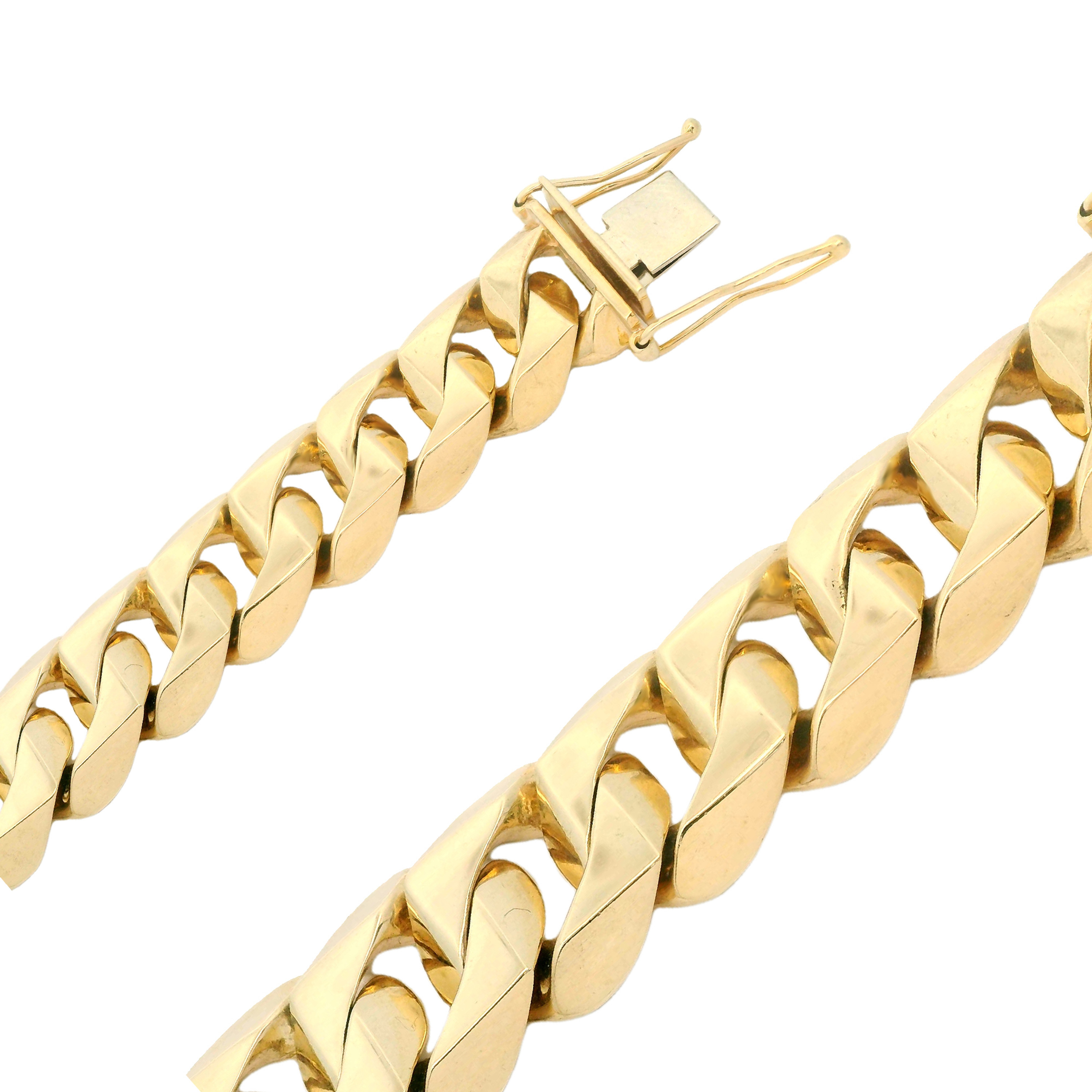 14k Yellow Gold Hand Made Chain 16.2mm Wide And 20 Inches 14k Yellow Gold Hand Made Chain 16.2mm Wide And 20 Inches