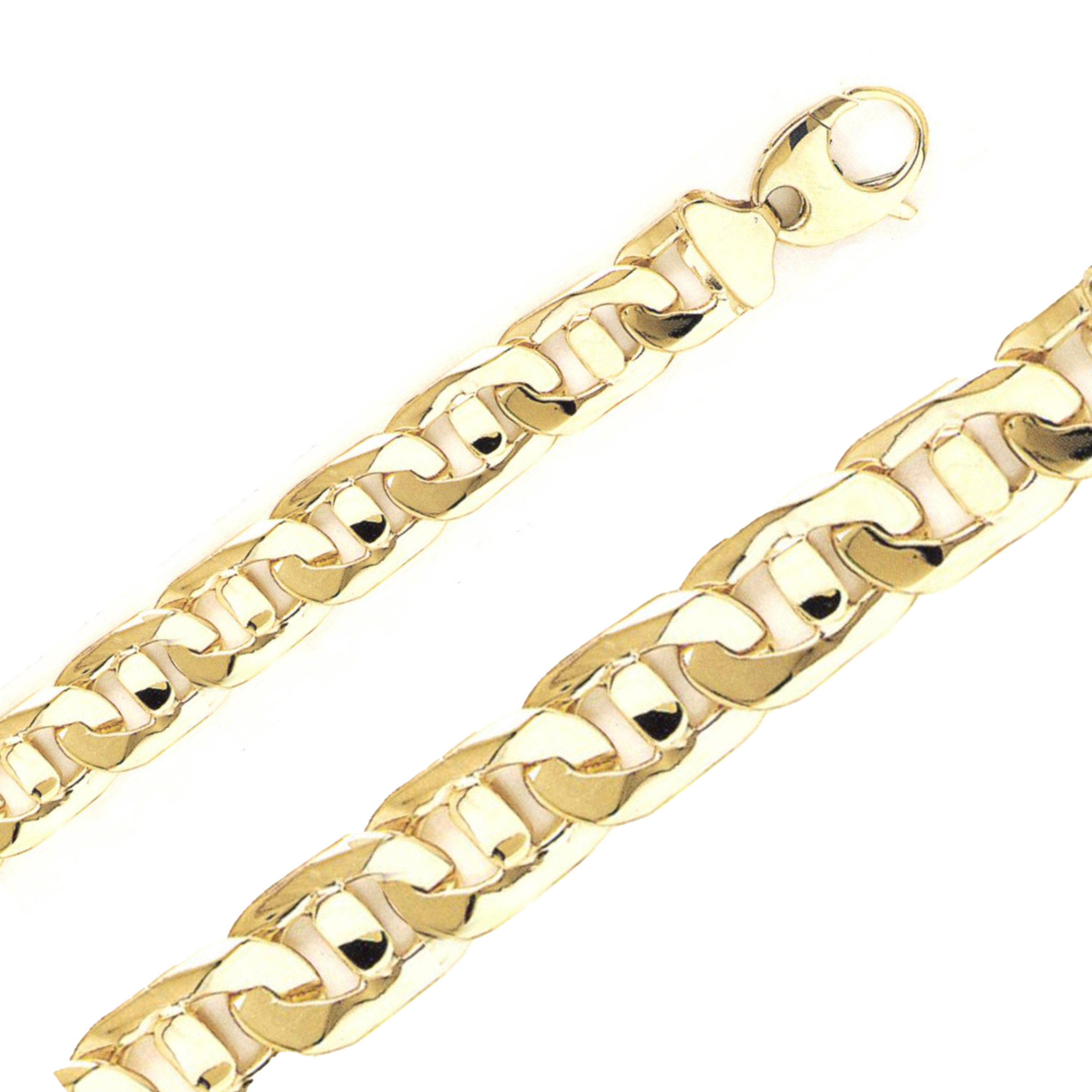 14k Yellow Gold Hand Made Chain 13.6mm Wide And 24 Inches
