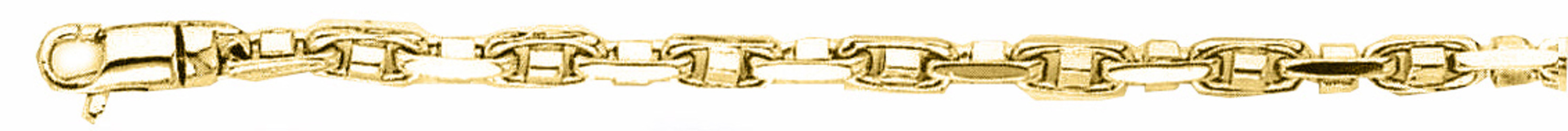 14K Yellow Gold 3.2mm Fancy Handmade Bracelet 7 Inches